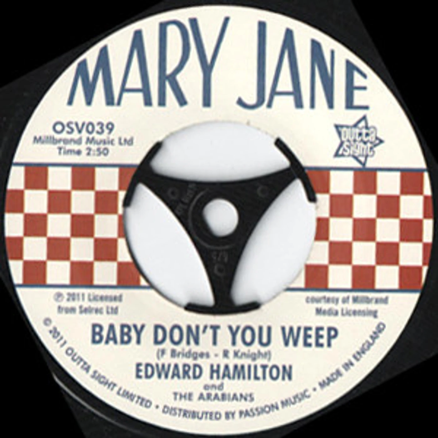 Edward Hamilton & The Arabians BABY DON'T YOU WEEP/IM GONNA LOVE YOU Vinyl Record