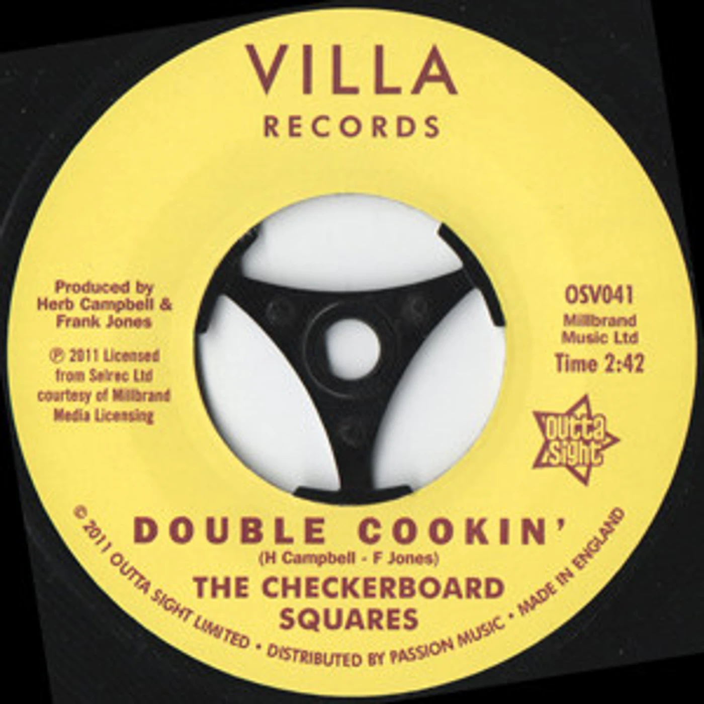 The Checkerboard Squares DOUBLE COOKIN/A DAY IN SAUSALITO Vinyl Record