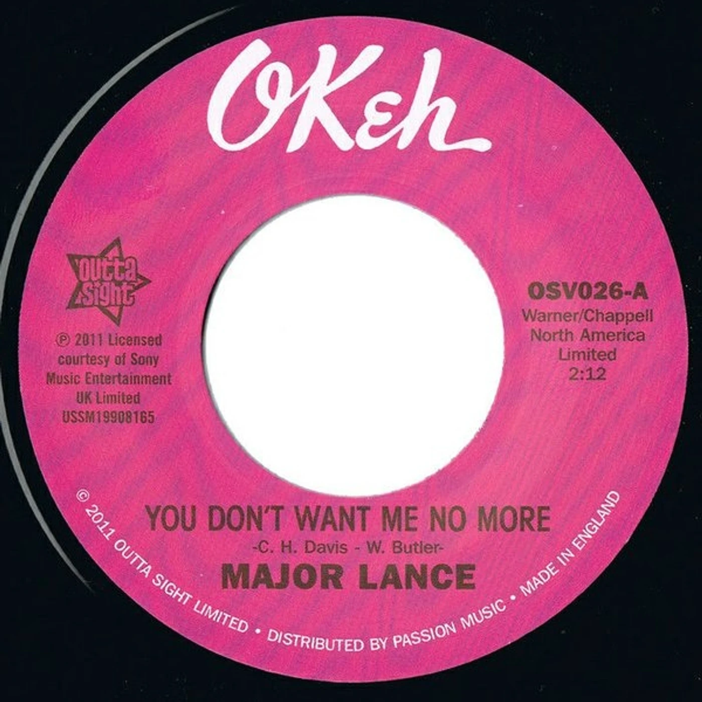Major Lance YOU DON'T WANT ME NO MORE/DON'T FIGHT IT Vinyl Record