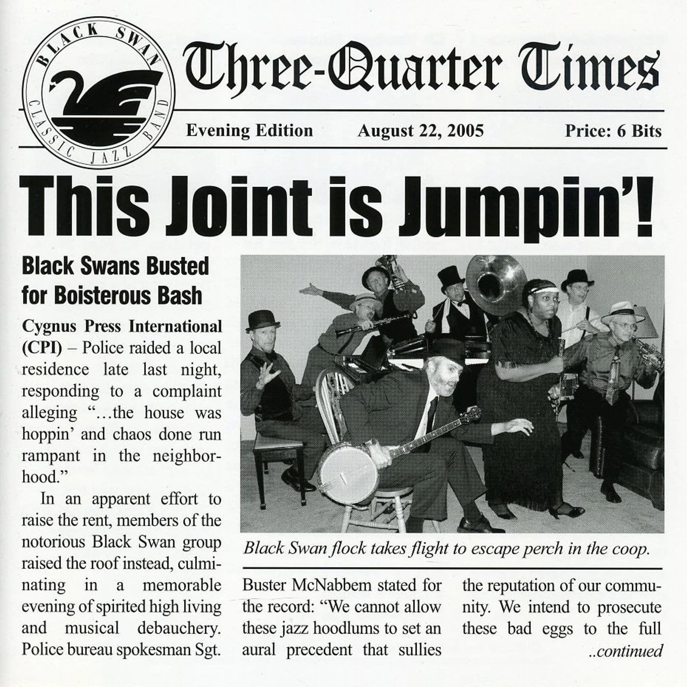 Black Swan Classic Jazz Band THIS JOINT IS JUMPIN CD