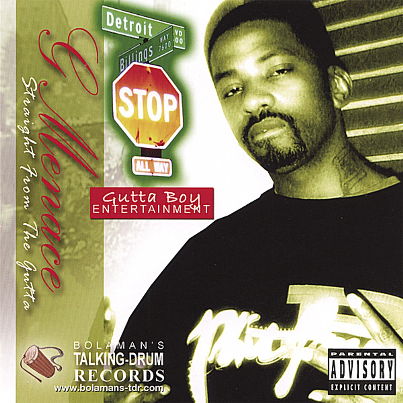 G Menace STRAIGHT FROM THE GUTTA CD