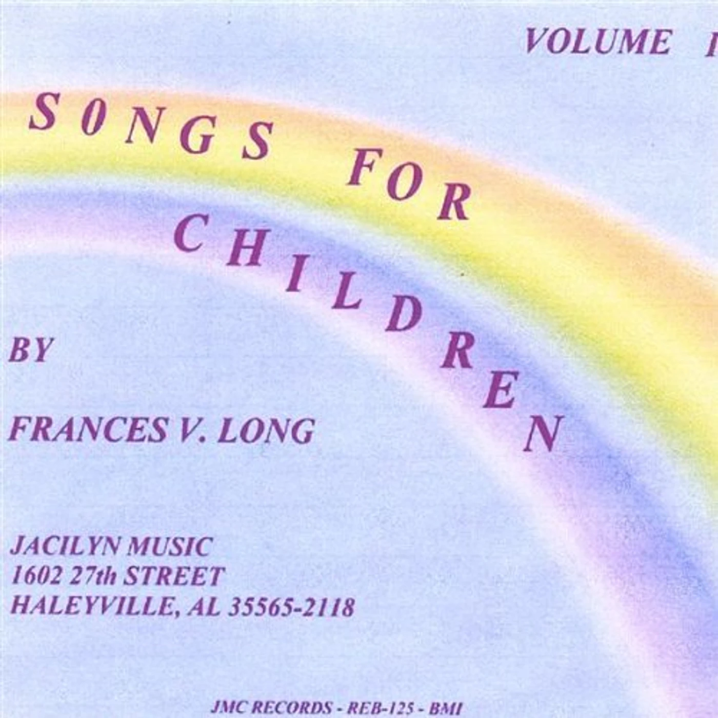 Jacilyn Music SONGS FOR CHILDREN 1 CD