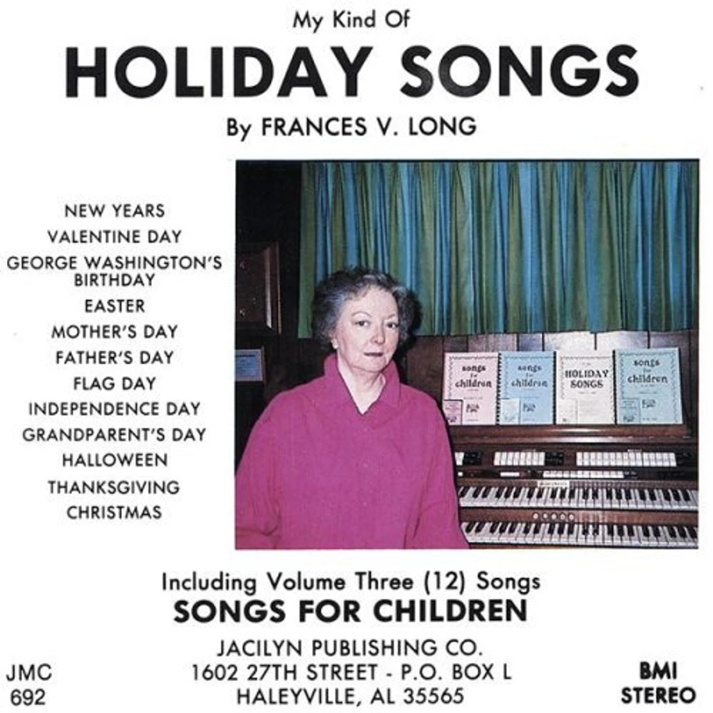 Jacilyn Music HOLIDAY SONGS & SONGS FOR CHILDREN CD