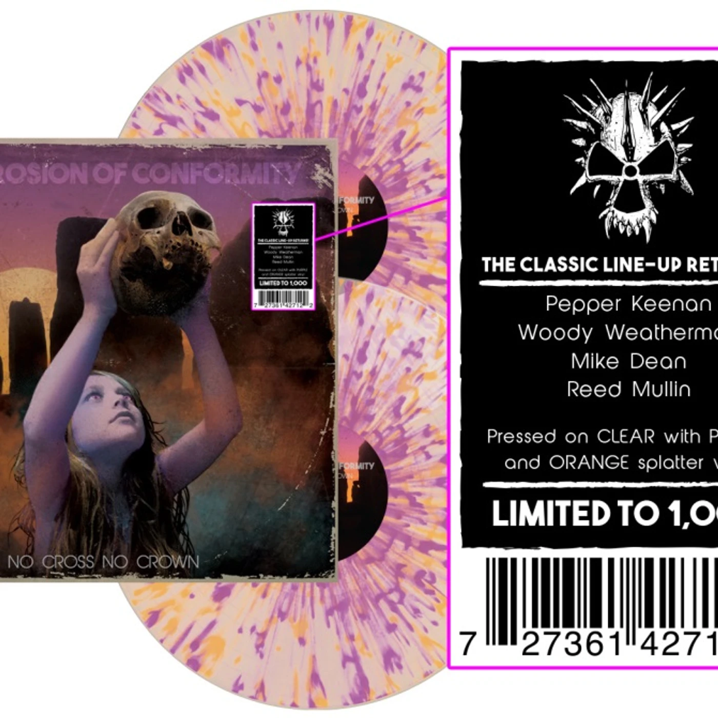 Corrosion Of Conformity	 NO CROSS NO CROWN - Limited Edition 140 Gram Pink & White Splattered Colored Vinyl Record