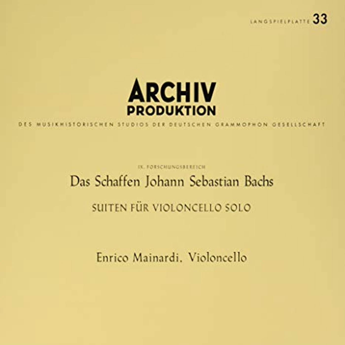 Enrico Mainardi BACH SUITES FOR CELLO SOLO Vinyl Record