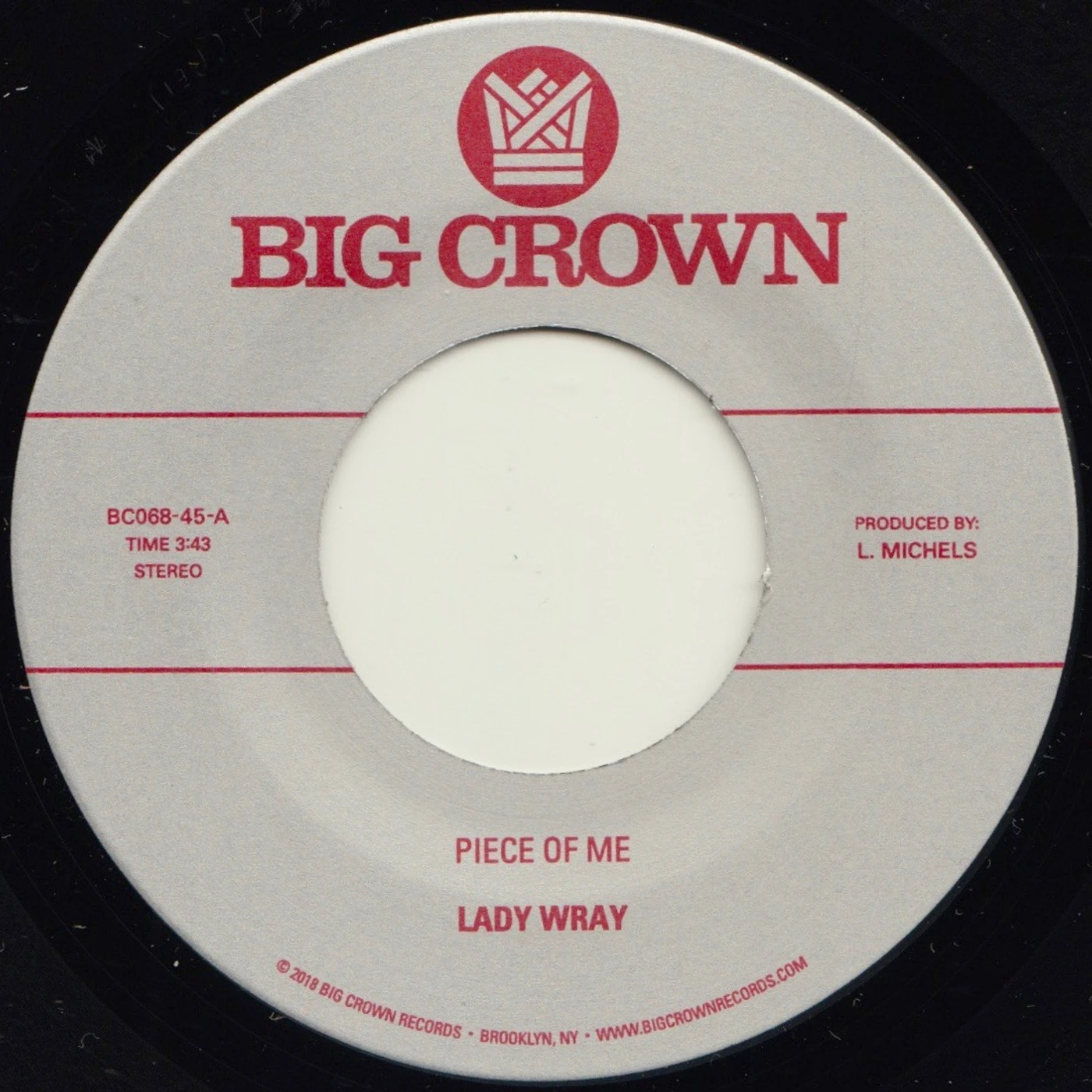 Lady Wray PIECE OF ME / COME ON IN Vinyl Record