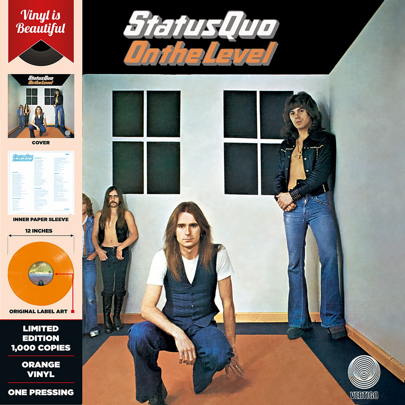 Status Quo ON THE LEVEL (ORANGE VINYL) Vinyl Record