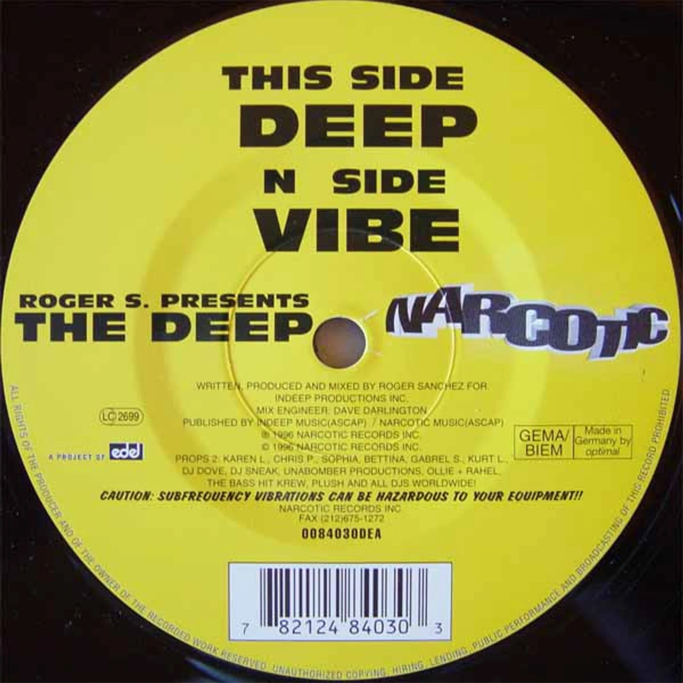 Roger S Presents The Deep DEEP / VIBE Vinyl Record