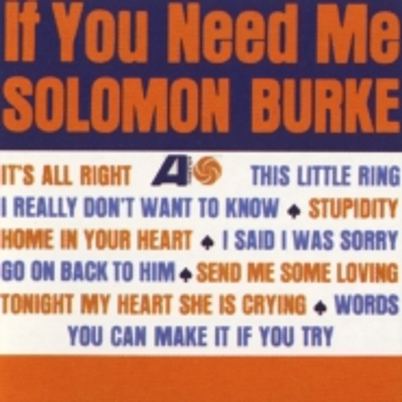 Solomon Burke IF YOU NEED ME CD
