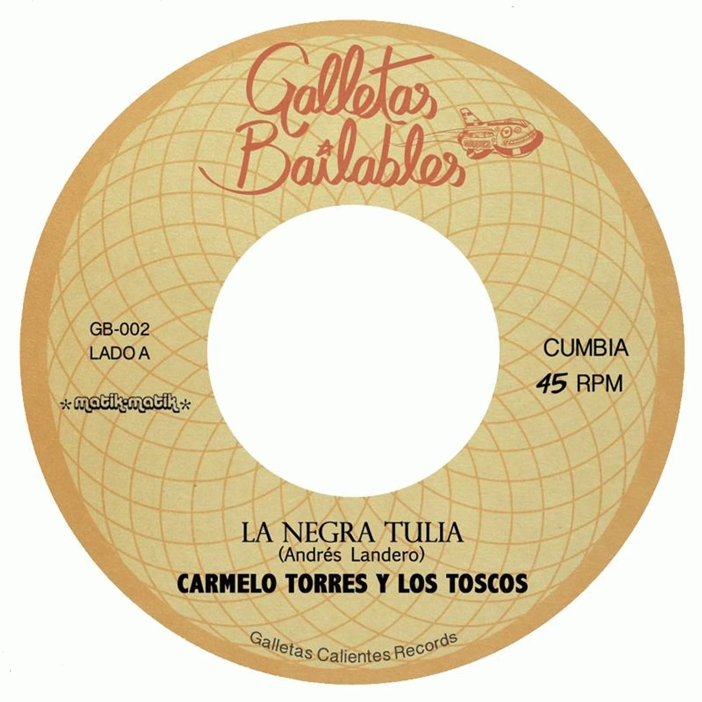 Carmelo Y Los Toscos Torres LA NEGRA TULIA / TEOFILE EL GAITERO Vinyl Record