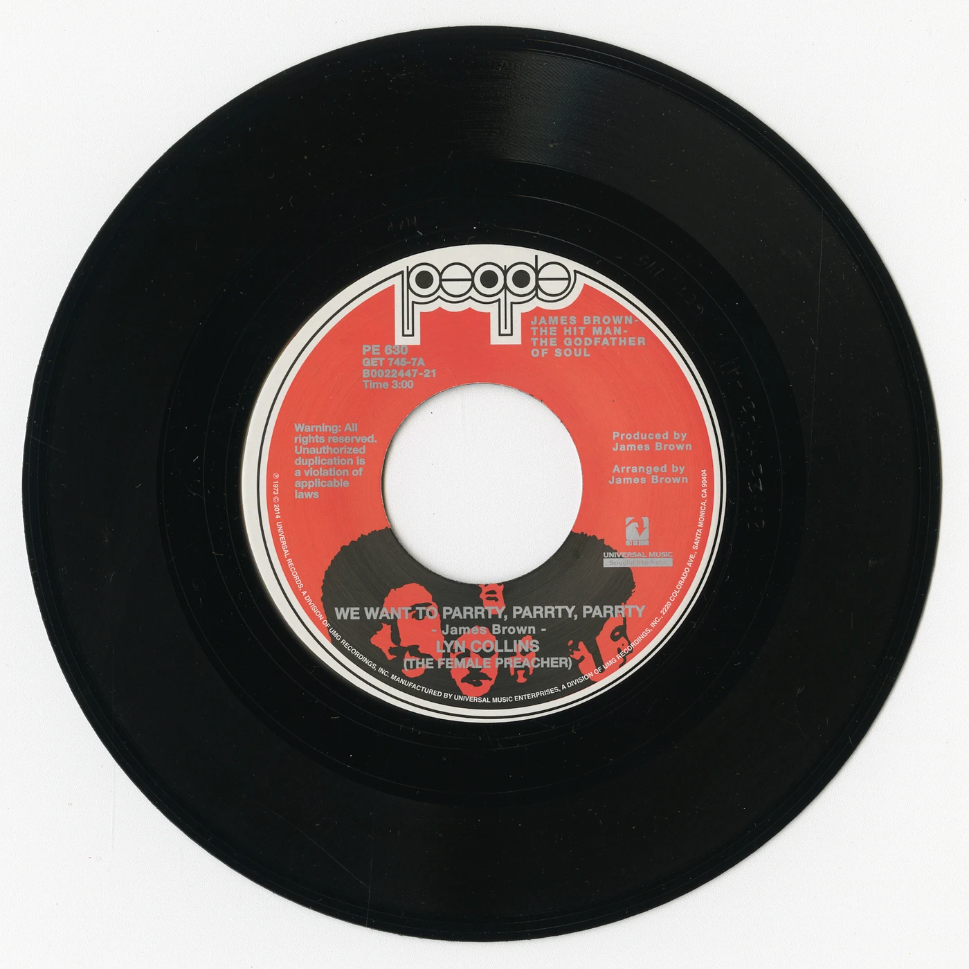 Lyn Collins WE WANT TO PARRTY PARRTY PARRTY / YOU CAN'T BEAT Vinyl Record