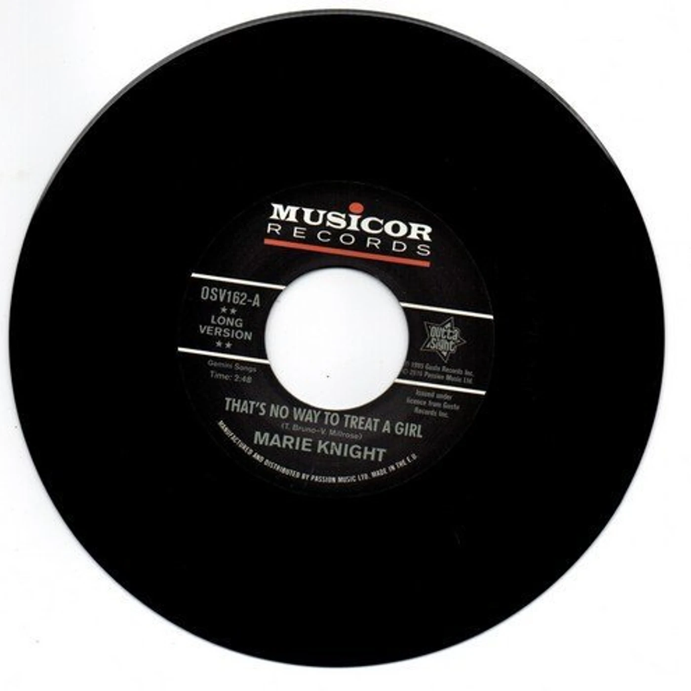 Marie Knight THAT'S NO WAY TO TREAT A GIRL / YOU LIE SO WELL Vinyl Record