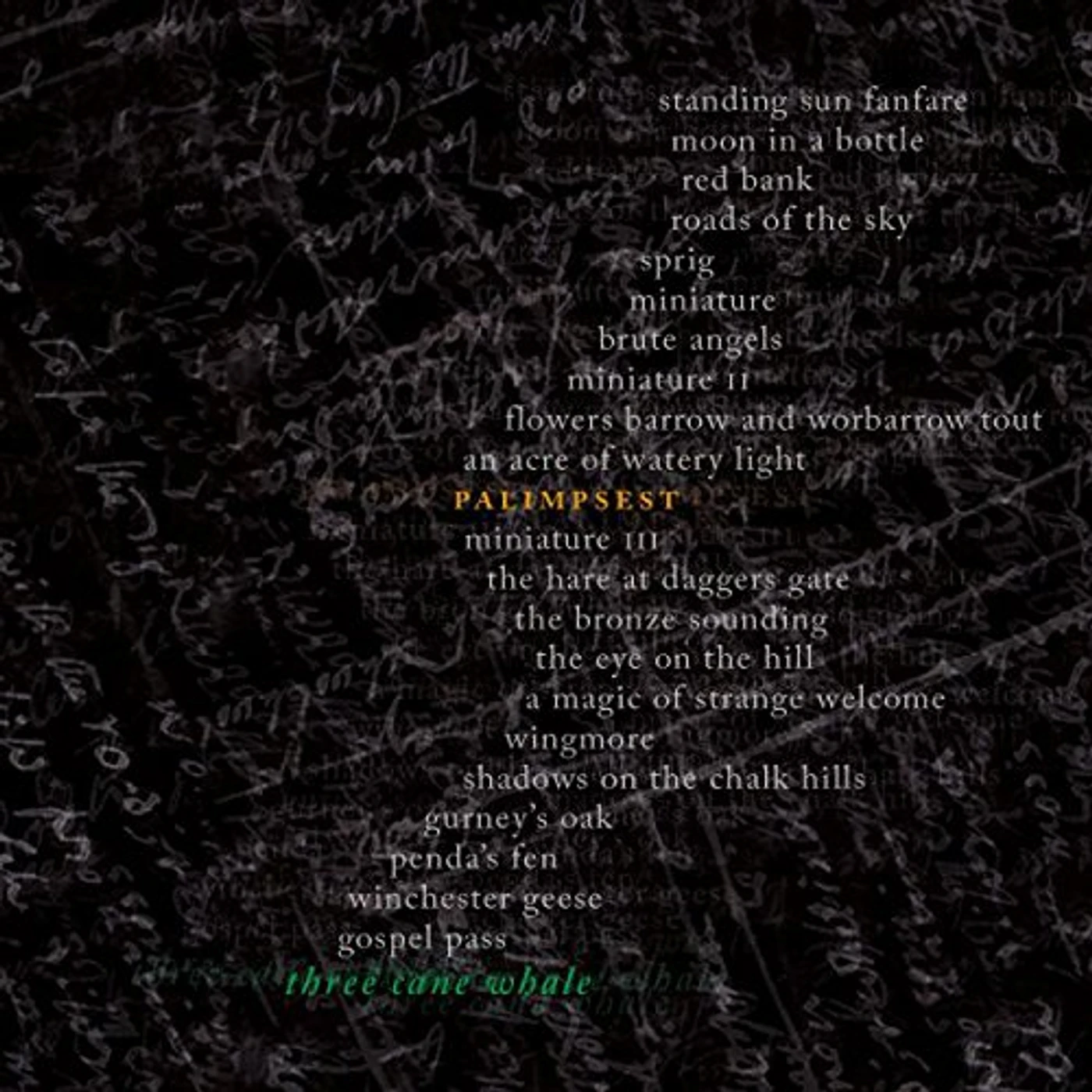 Three Cane Whale PALIMPSEST CD