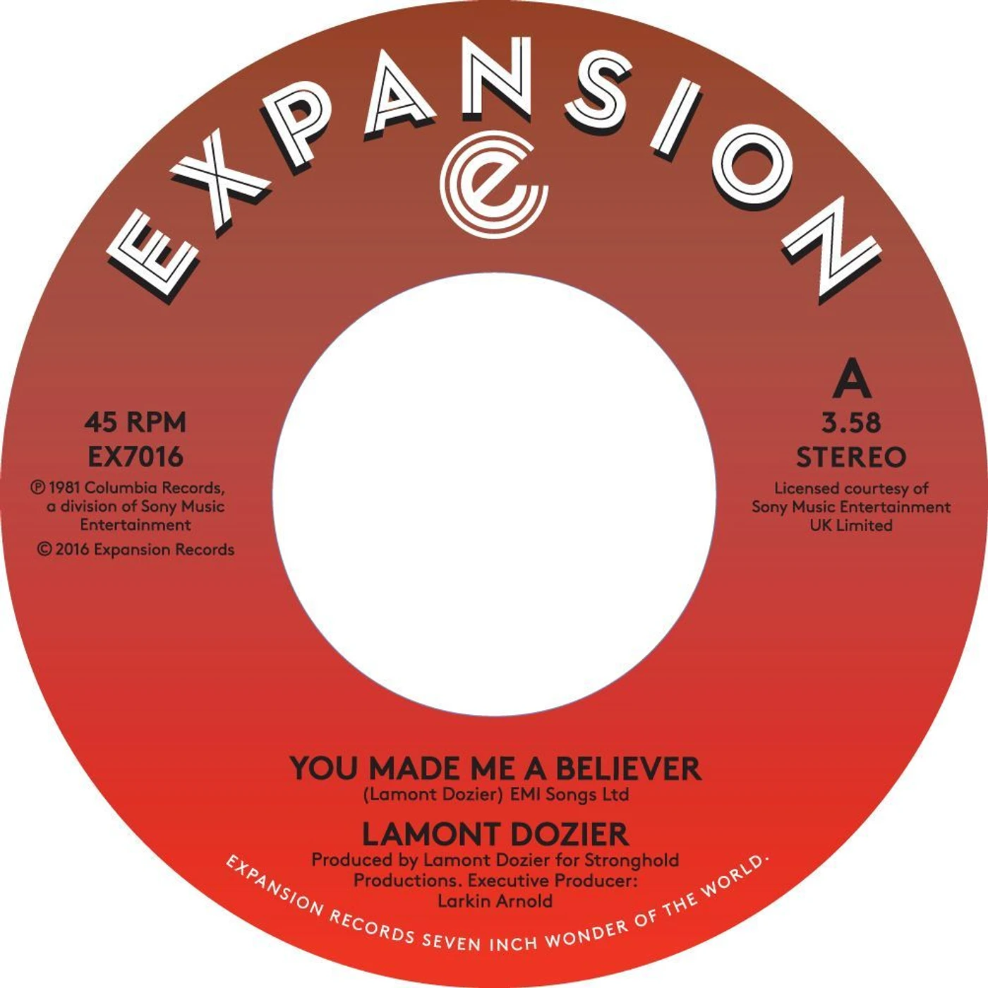 Lamont Dozier YOU MADE ME A BELIEVER / STARTING OVER (WE'VE MADE Vinyl Record