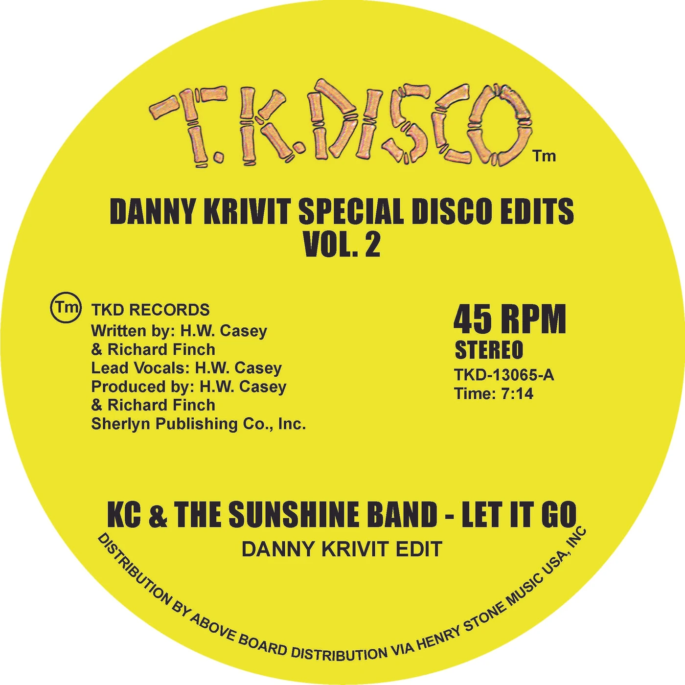 K.C. & SUNSHINE BAND DANNY KRIVIT SPECIAL DISCO EDITS VOL. 2 Vinyl Record