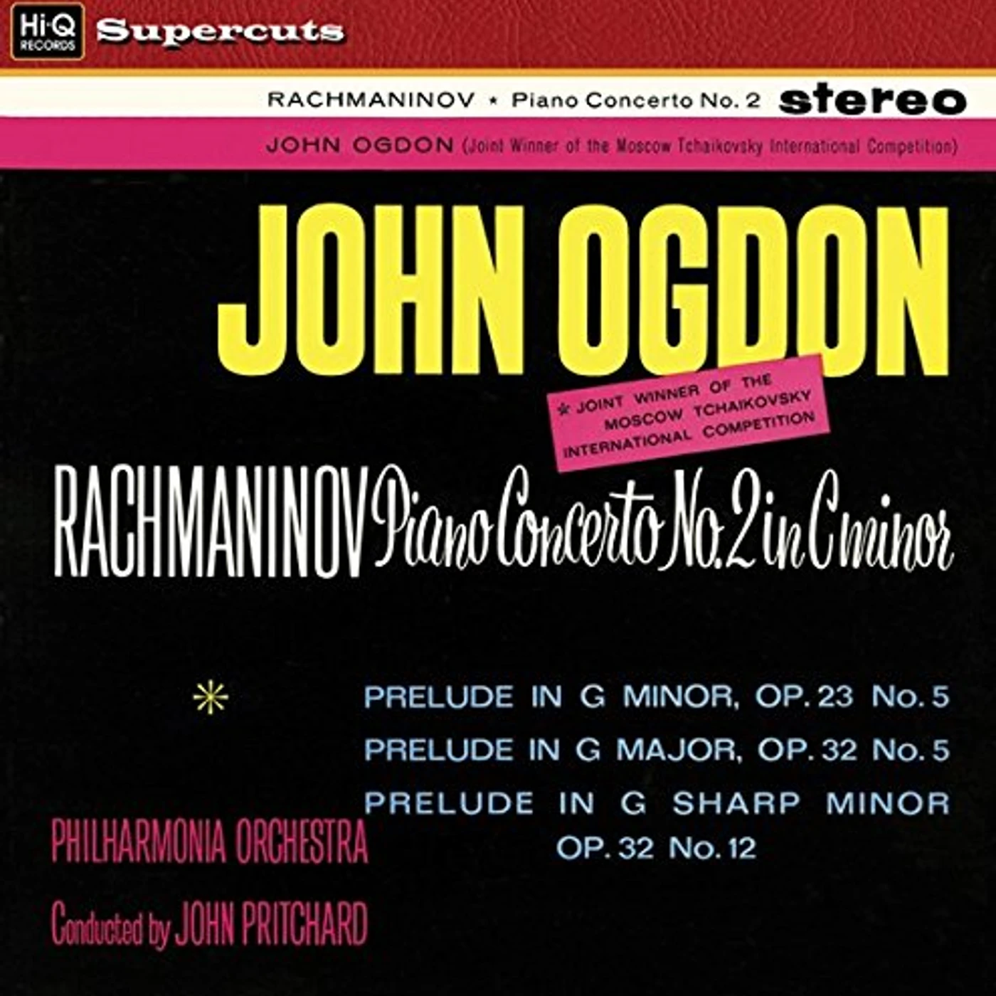 John Pritchard & Philharmonia Orchestra RACHMANINOV PIANO CONCERTO NO. 2 Vinyl Record