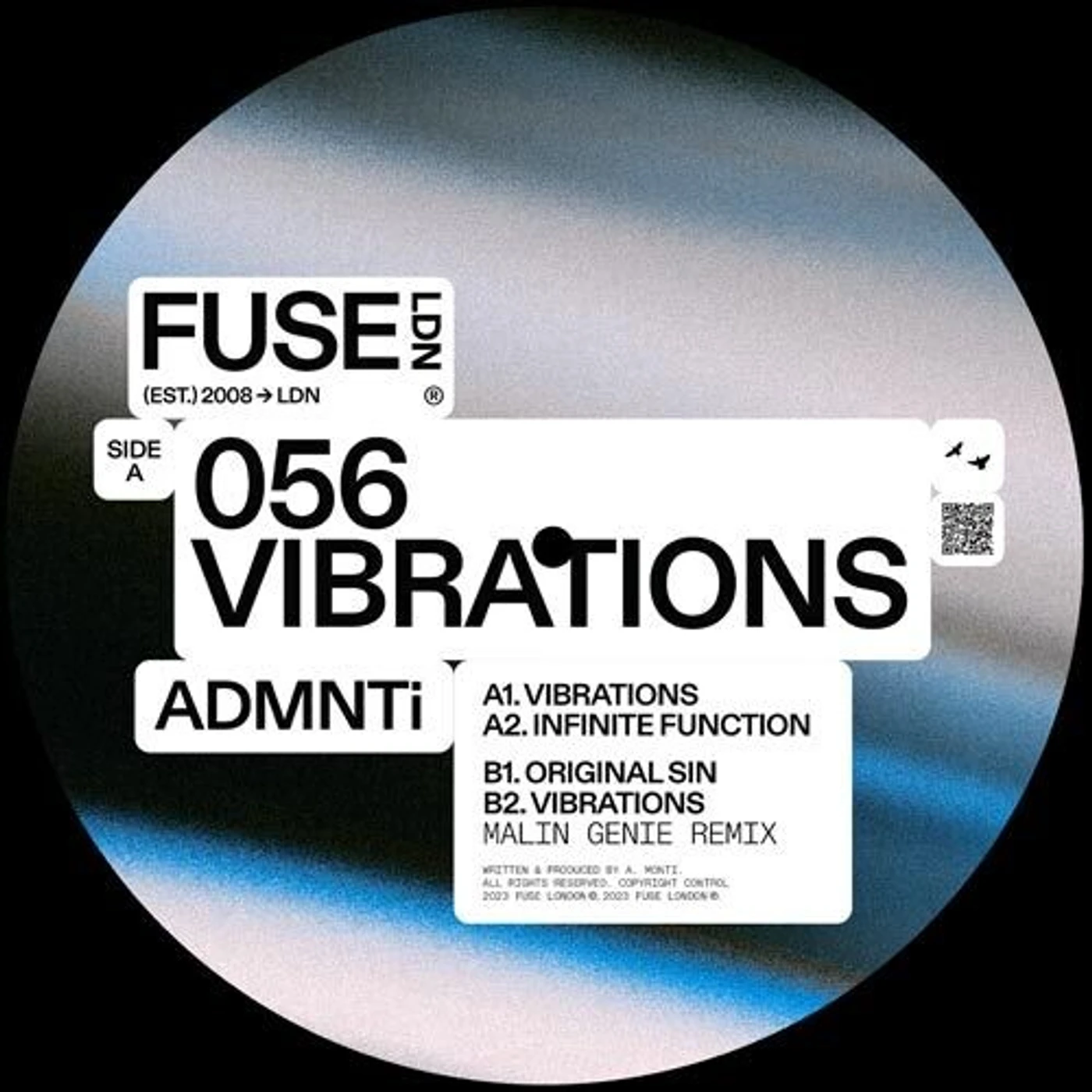 ADMNTi VIBRATIONS (WITH MALIN GENIE REMIX) Vinyl Record