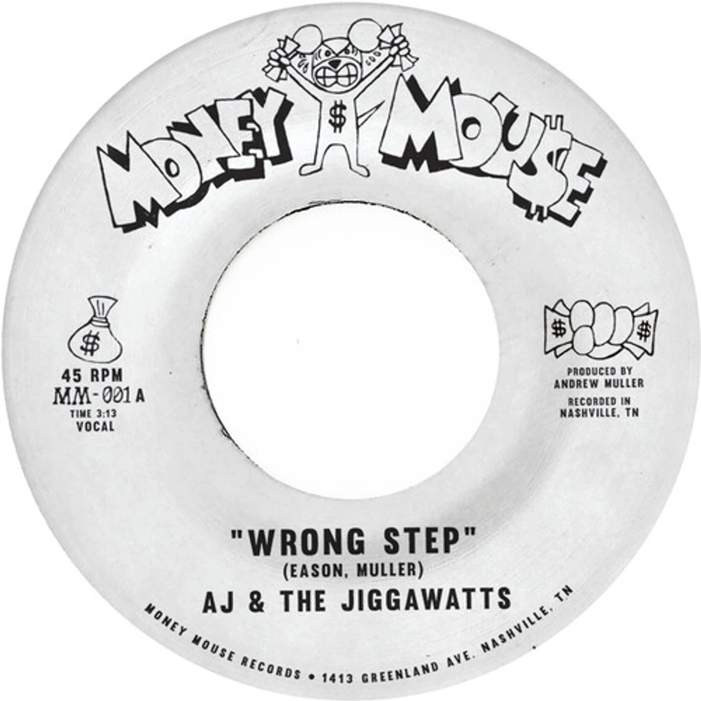 A.J. & the Jiggawatts Wrong Step B/W Karma Is A Bitch (Gold) Vinyl Record