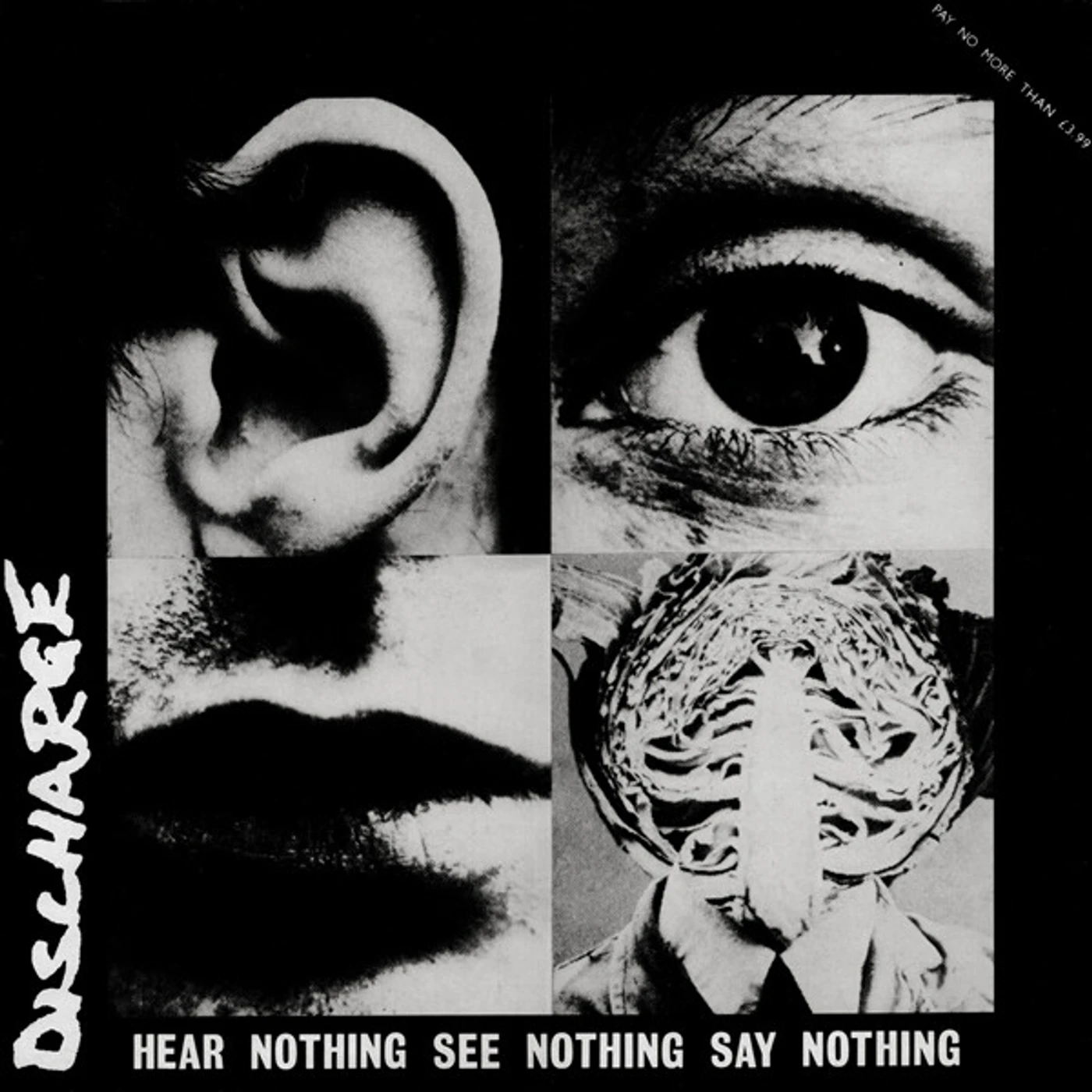 Discharge HEAR NOTHING SEE NOTHING SAY NOTHING (BLACK-GREY SPLATTER VINYL/140G) Vinyl Record