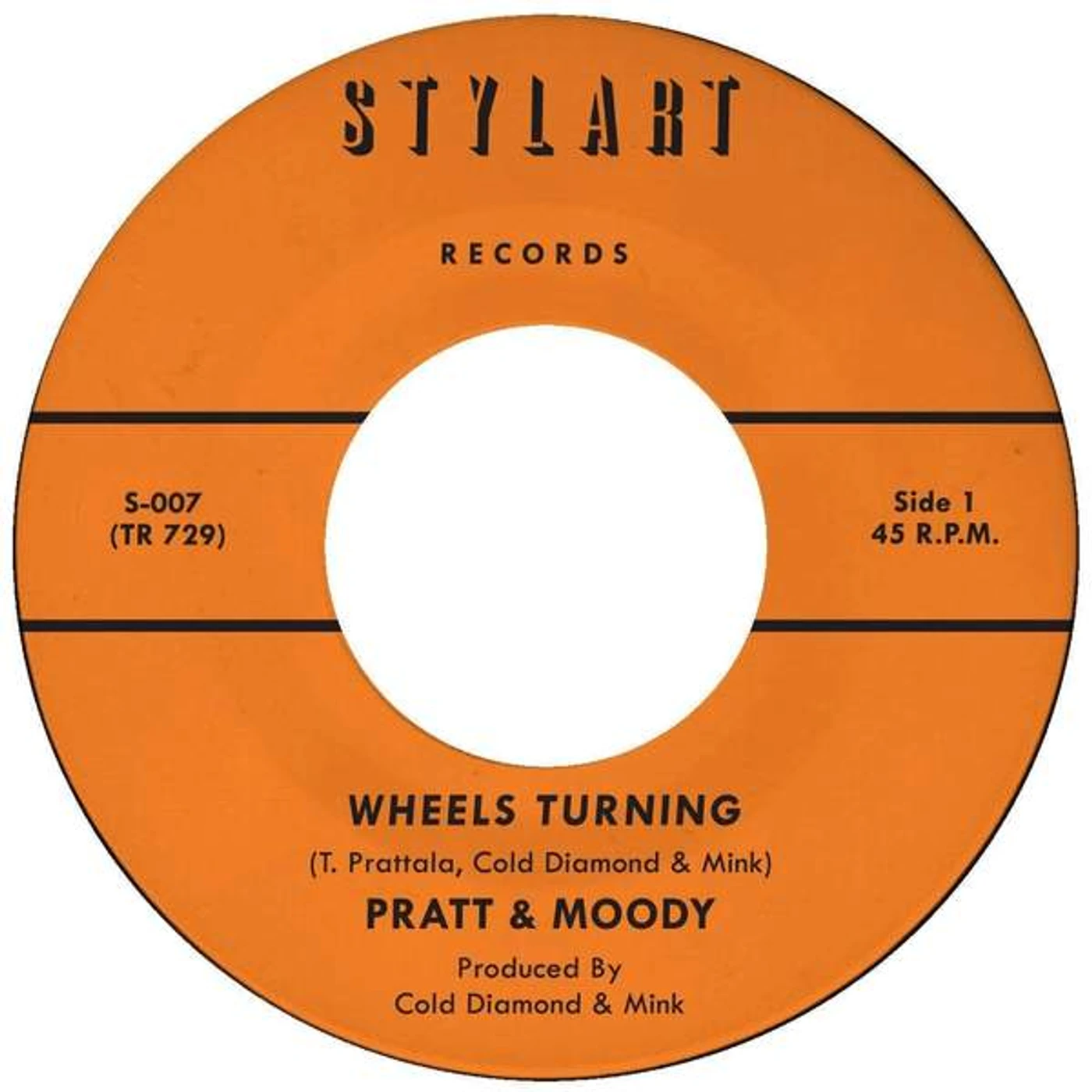 Pratt & Moody WHEELS TURNING / WHEELS TURNING (INSTRUMENTAL) Vinyl Record