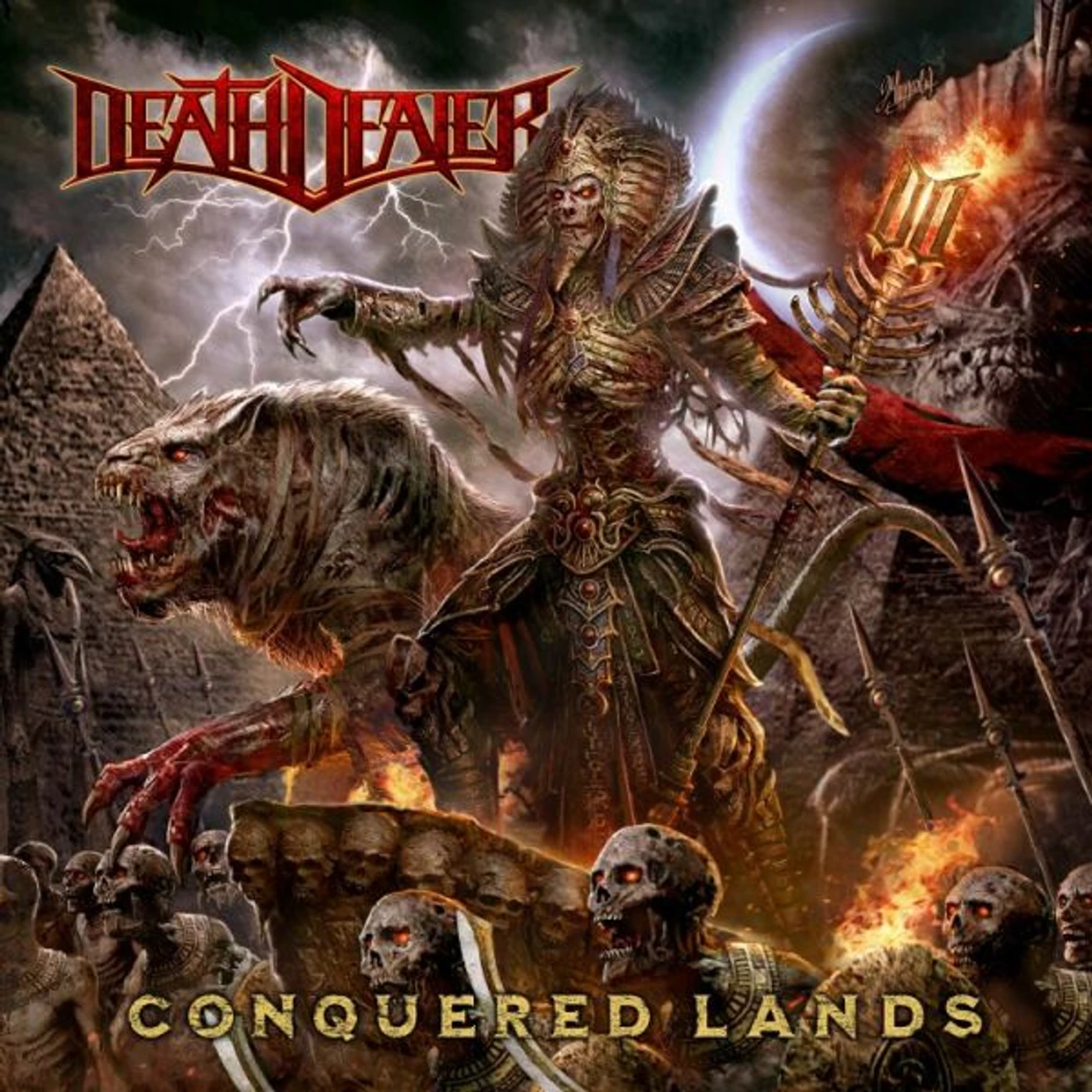 Death Dealer CONQUERED LANDS (BLACK/WHITE SPLATTER VINYL) Vinyl Record