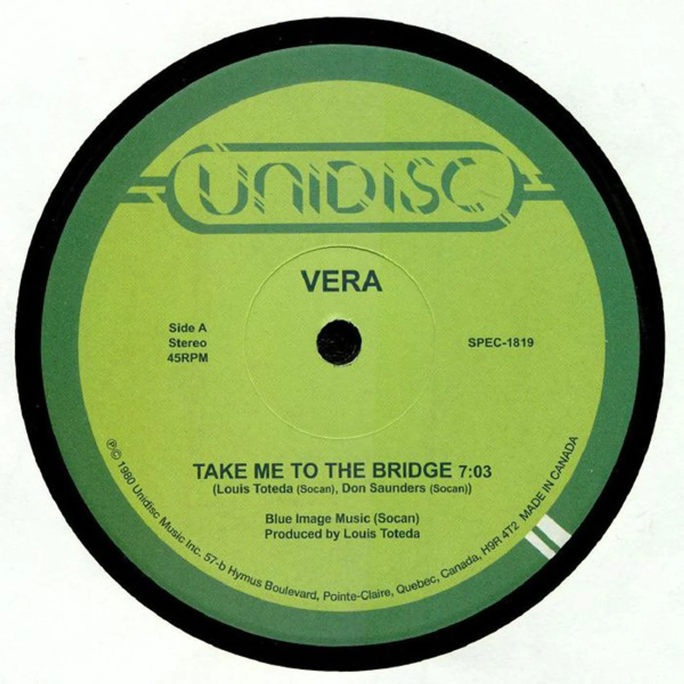 Vera TAKE ME TO THE BRIDGE Vinyl Record