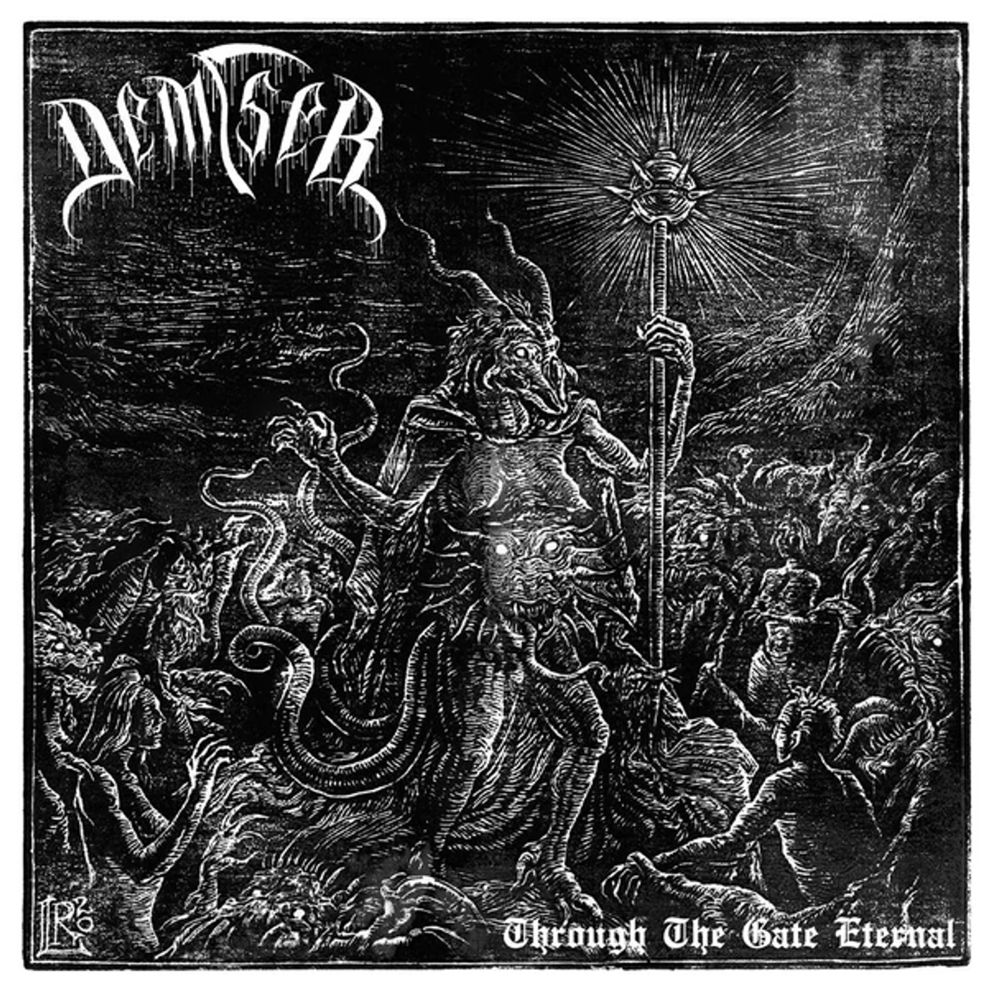 Demiser THROUGH THE GATE ETERNAL (BLACKENED SILVER VINYL) Vinyl Record