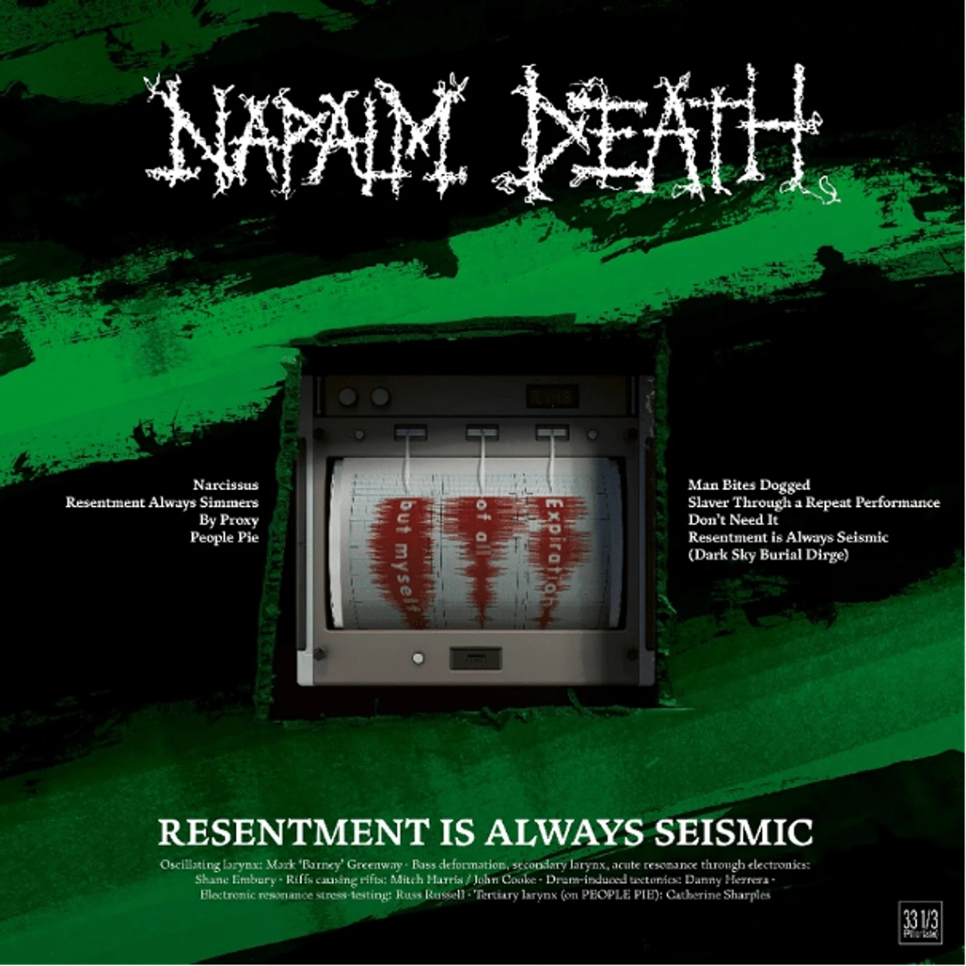 Napalm Death RESENTMENT IS ALWAYS SEISMIC - A FINAL THROW OF THROES (TRANSPARENT RED VINYL) Vinyl Record
