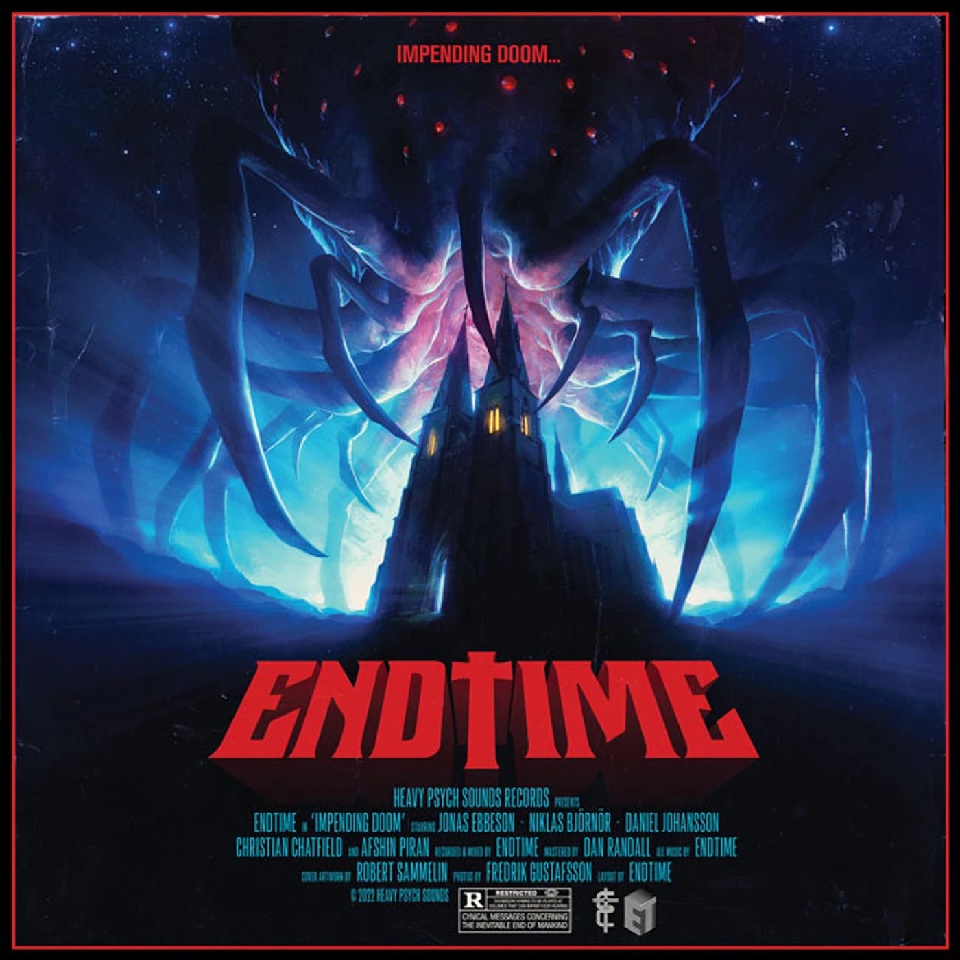 Endtime IMPENDING DOOM (STRIPED RED/TRANSPARENT/BLUE VINYL) Vinyl Record
