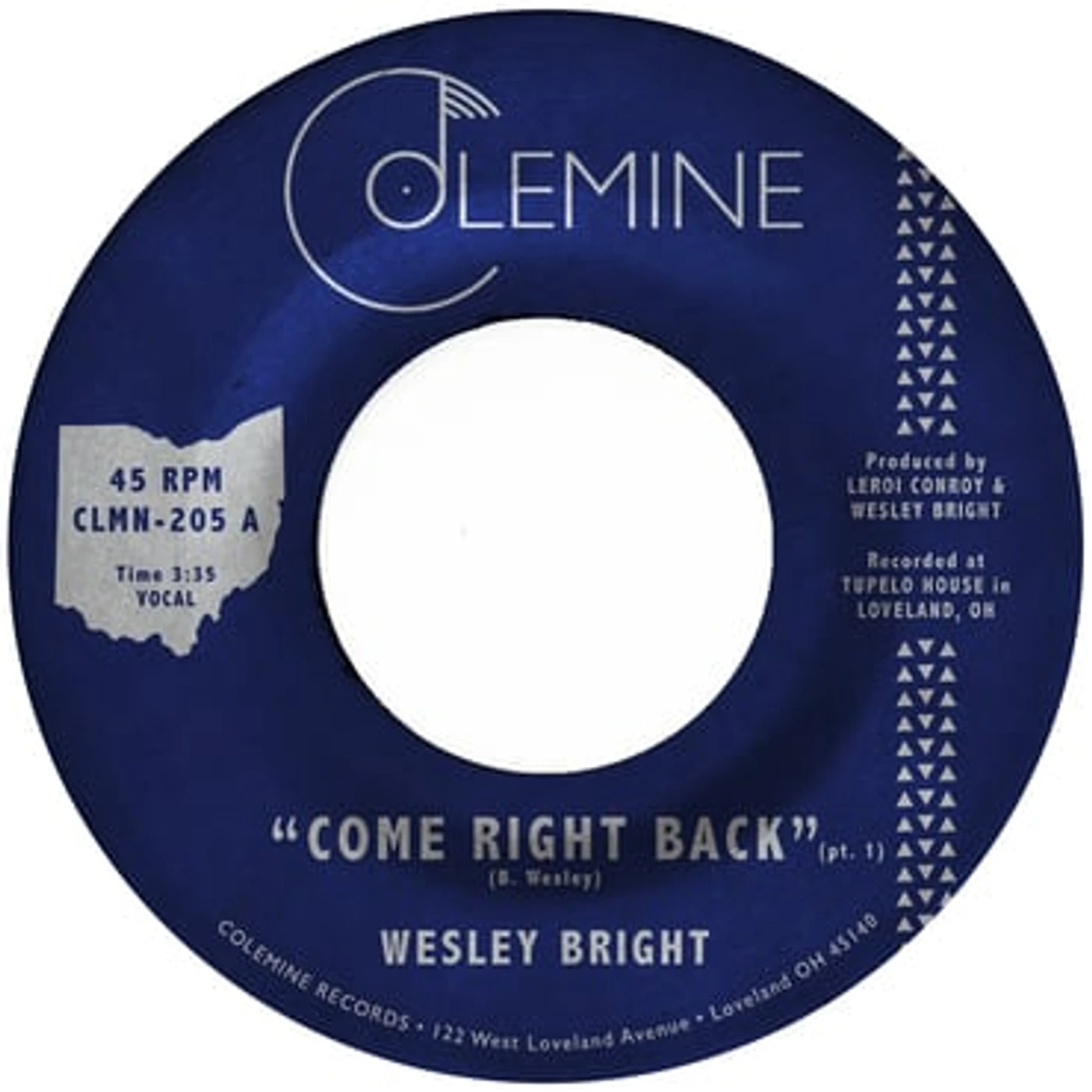 Wesley Bright Come Right Back (Opaque Red) Vinyl Record