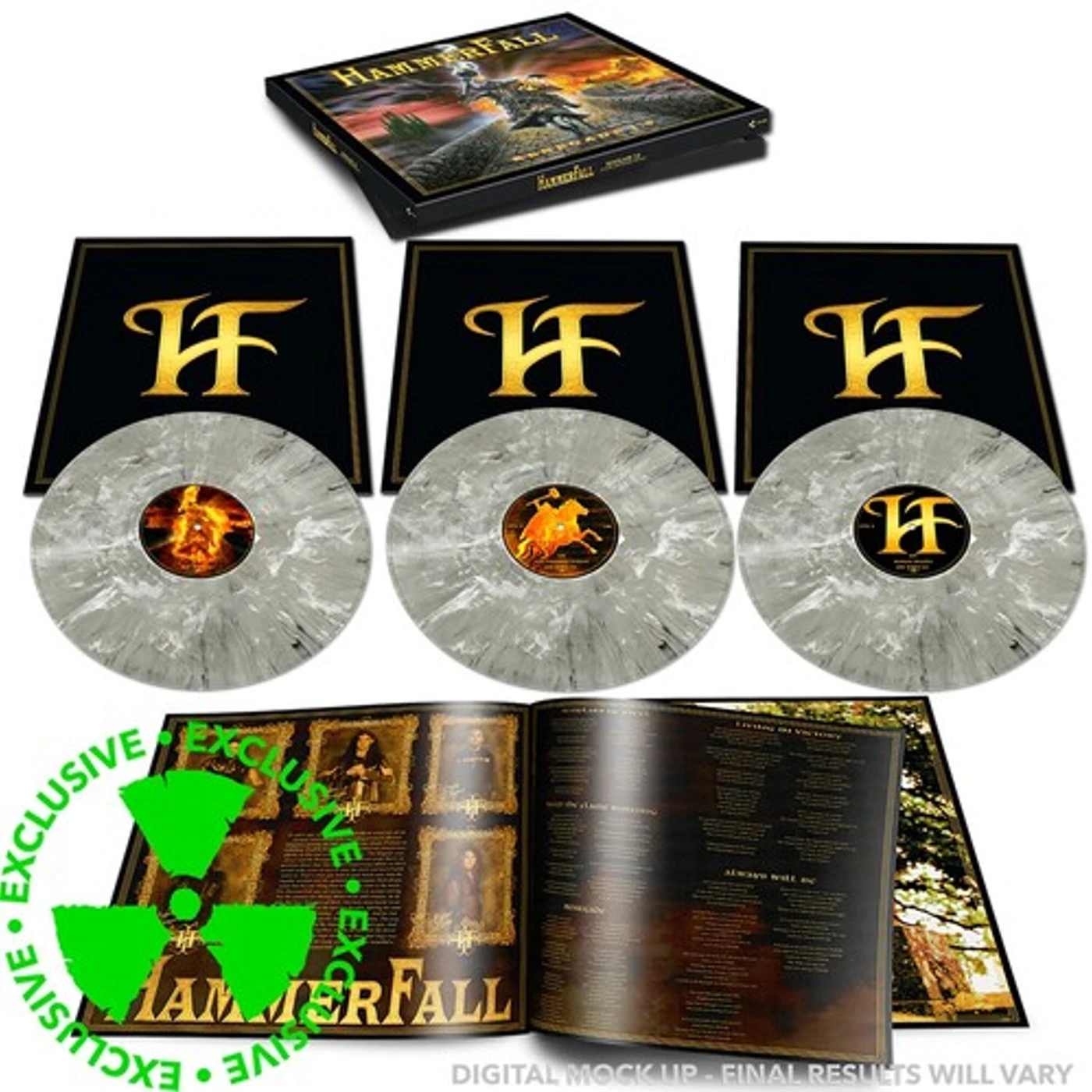 HammerFall Renegade 2.0 White/black Marbled Boxset Vinyl Record