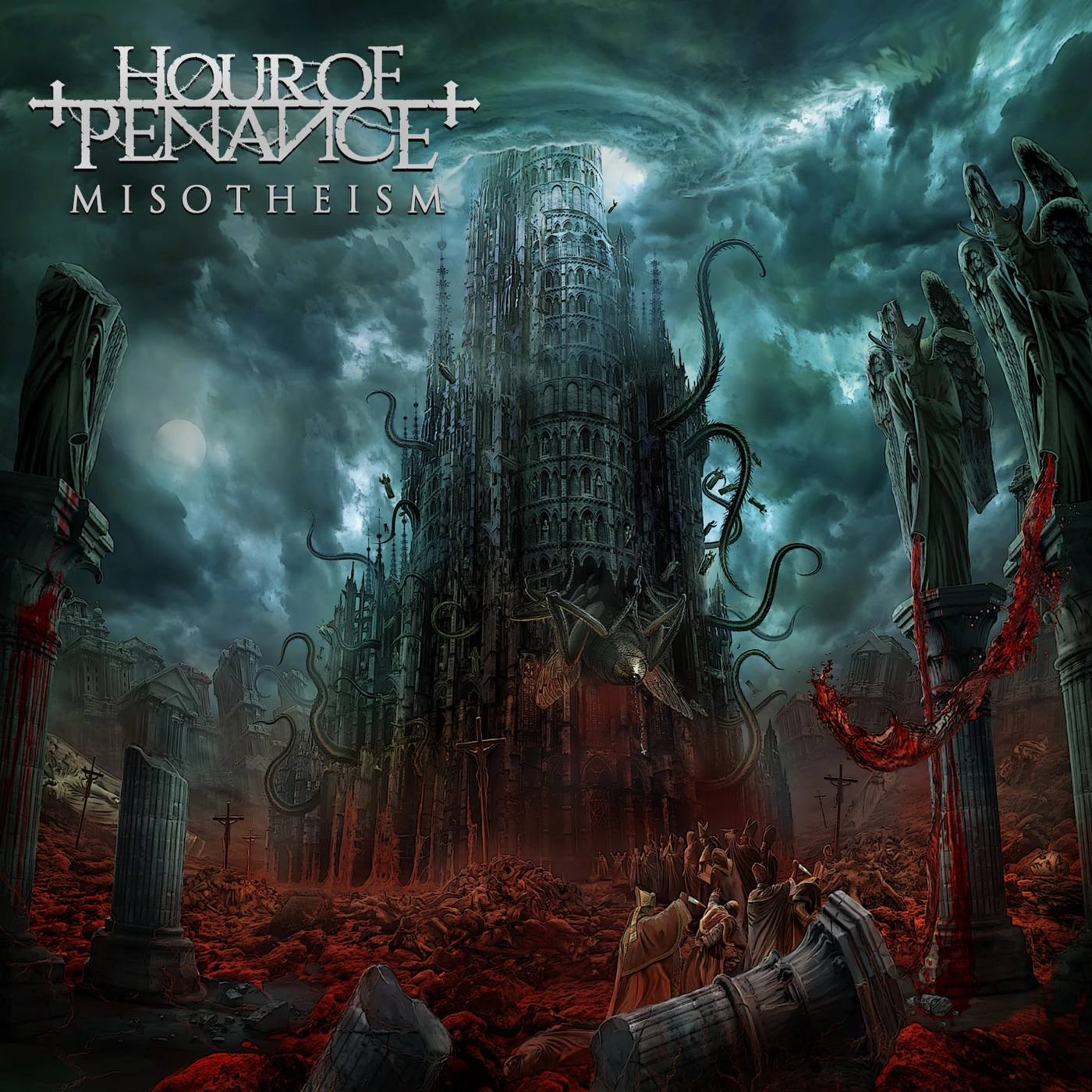 Hour of Penance Misotheism (Green Marbled) Vinyl Record