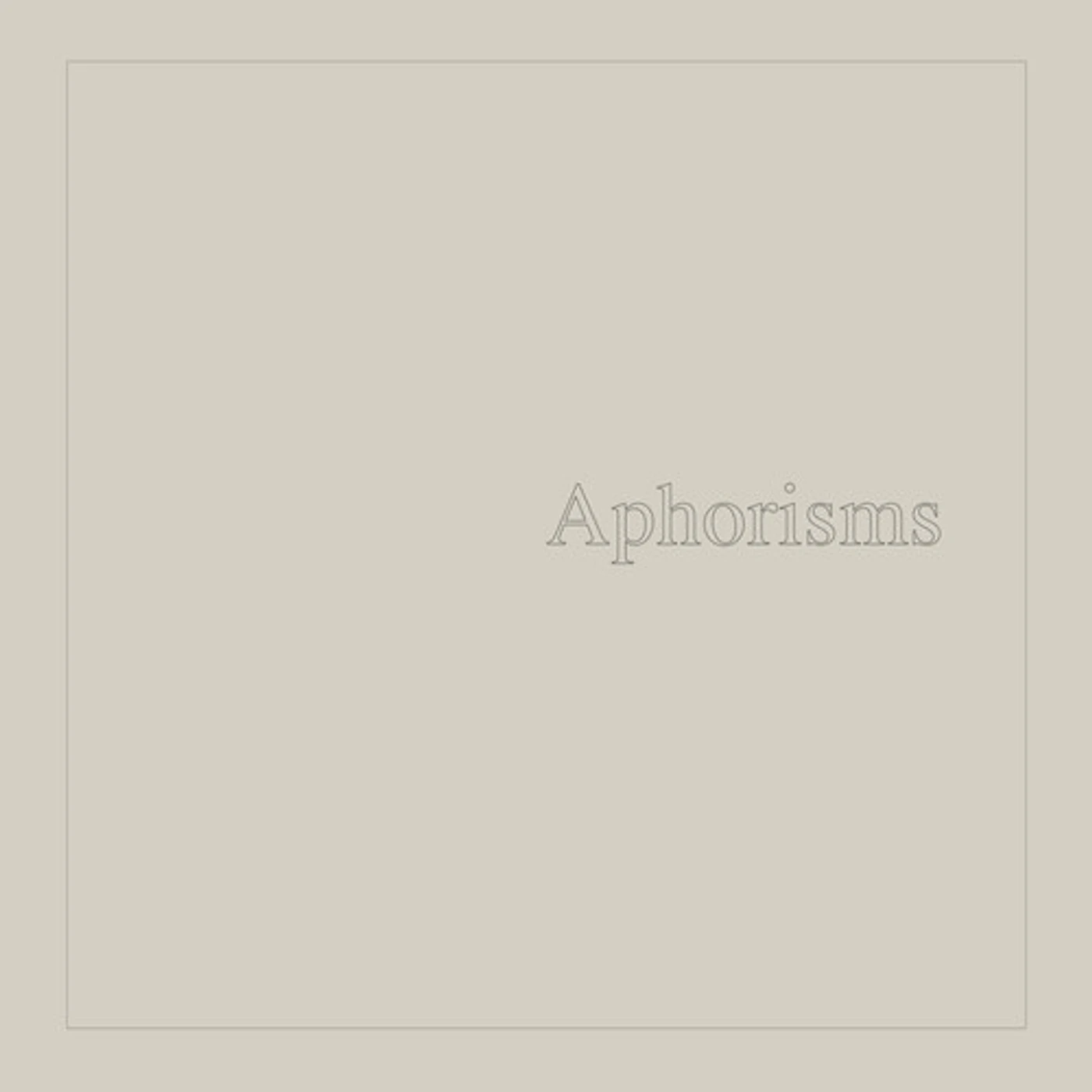 Graham Lambkin APHORISMS CD