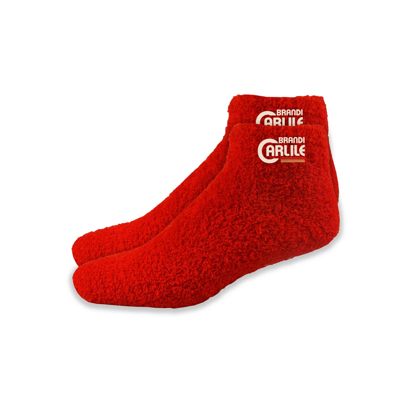 Brandi Carlile Logo Red Fuzzy Socks