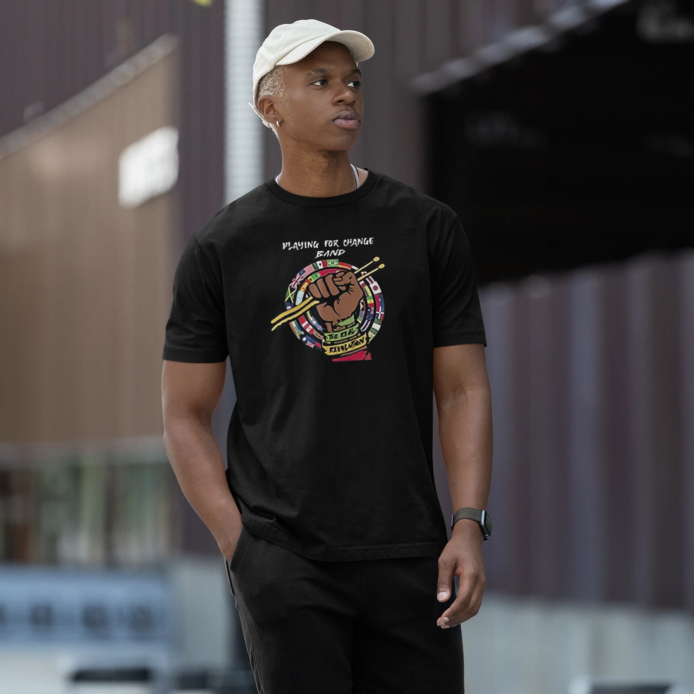 Playing For Change The Real Revolution Heather Black T-Shirt
