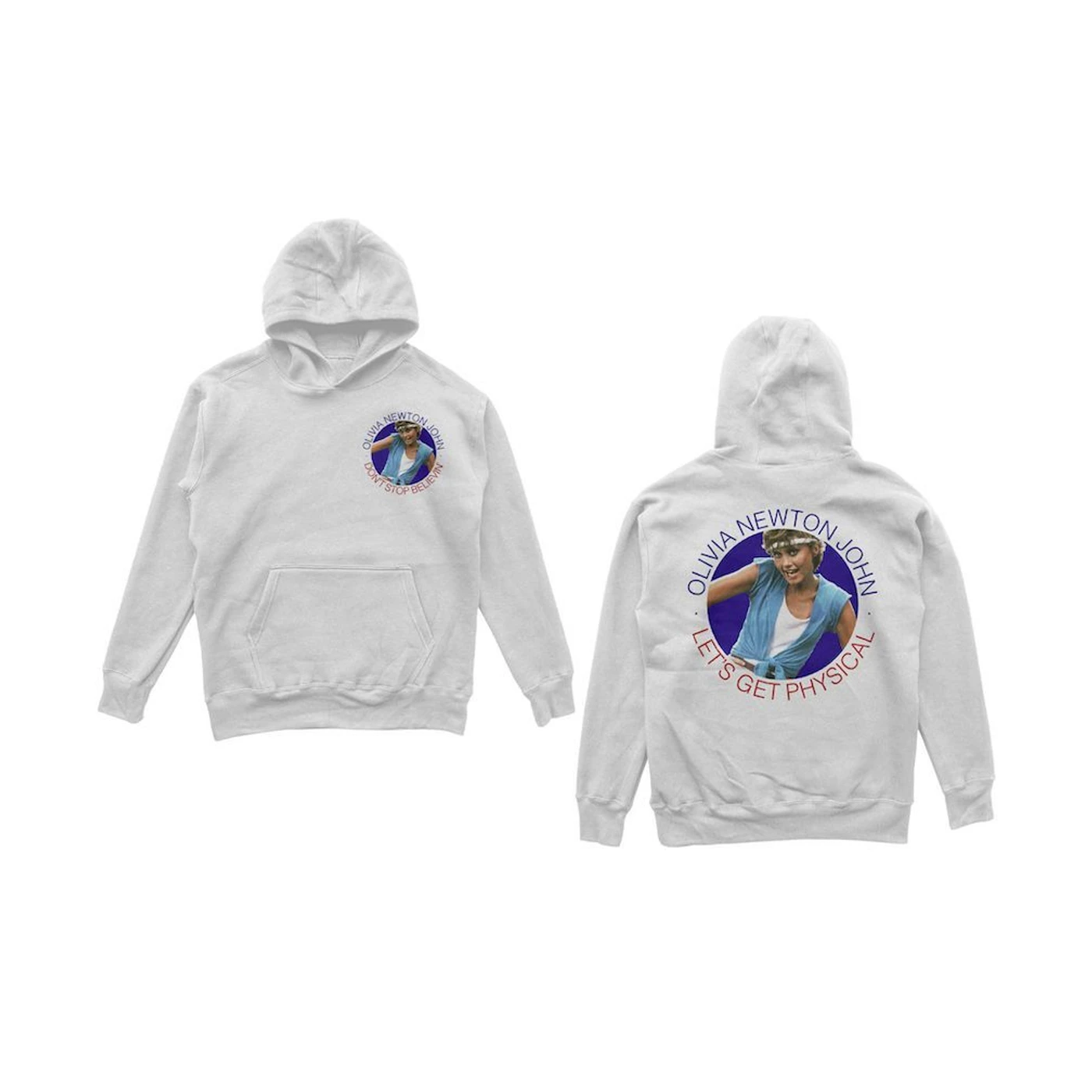 Olivia Newton-John Circle Photos Fleece Pullover Hoodie