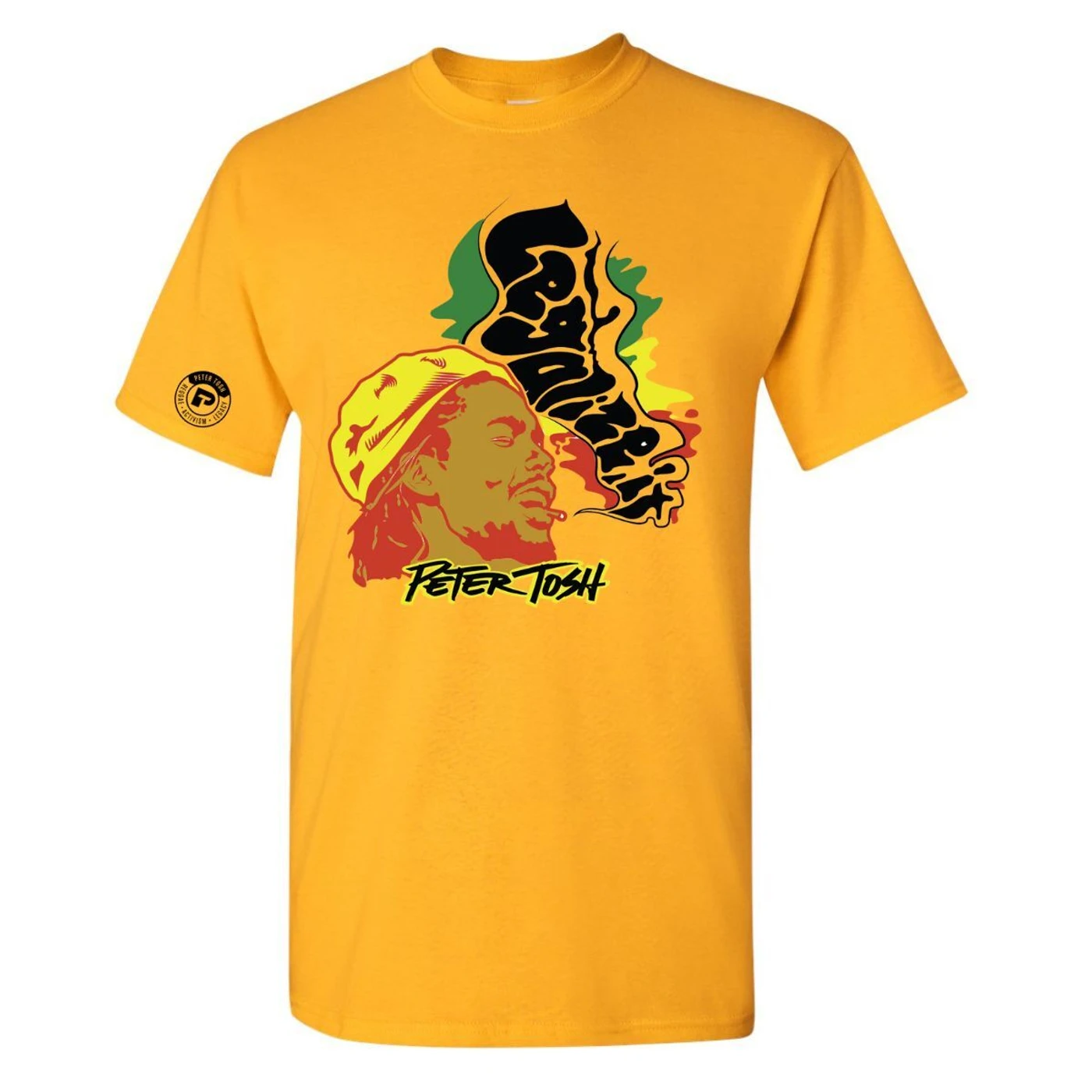 Peter Tosh Up In Smoke Gold T-Shirt