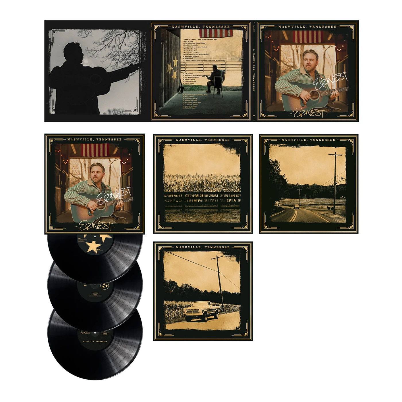 ERNEST NASHVILE, TENNESSEE Vinyl Black Signed