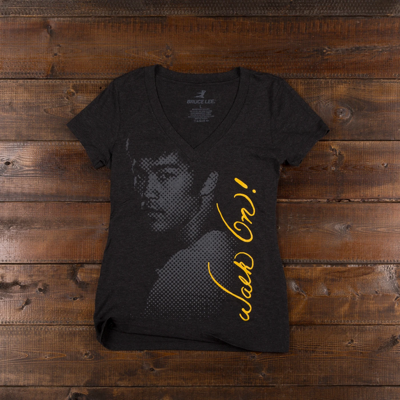 Bruce Lee Walk On! Ladies V-neck T-shirt