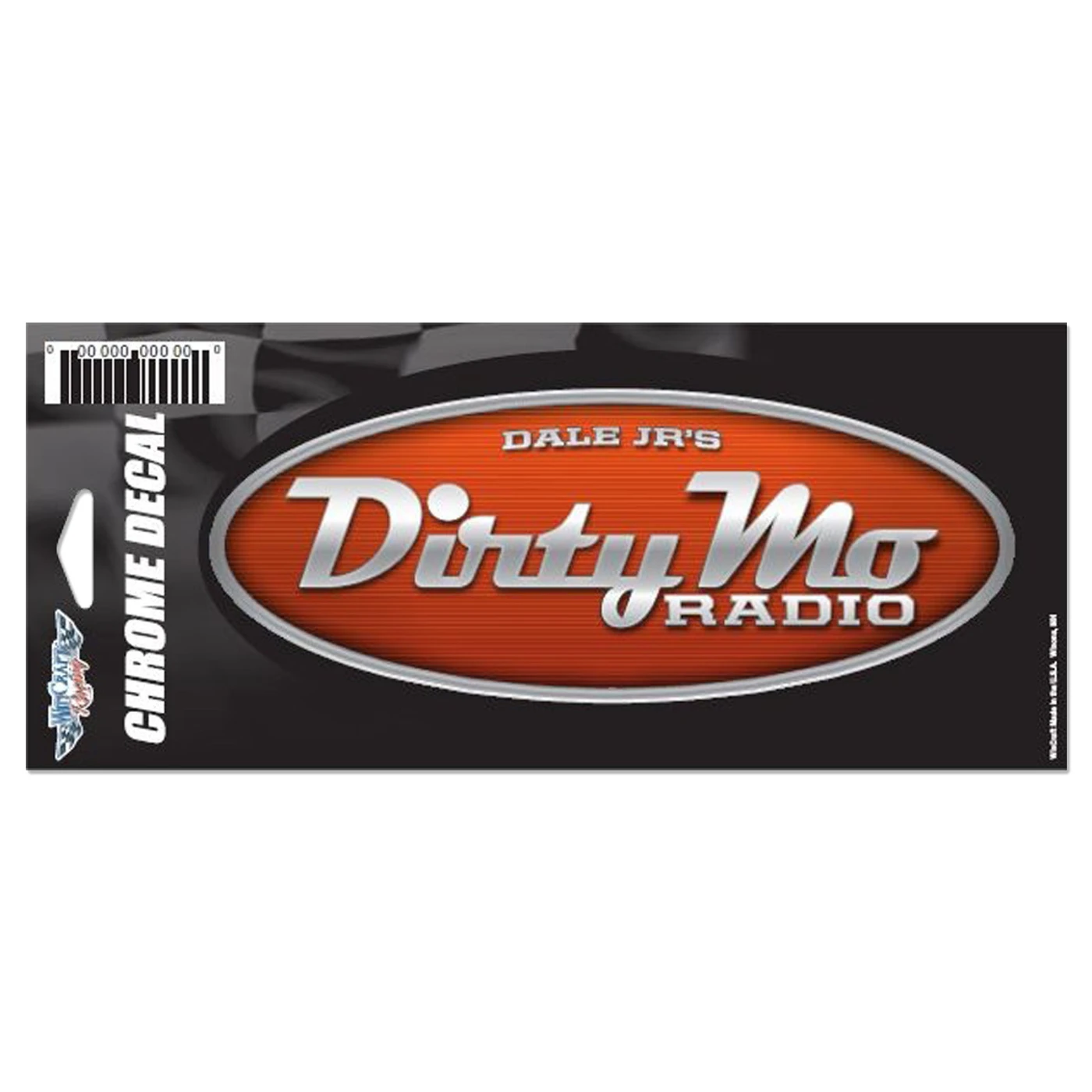 Hendrick Motorsports Dale Jr Dirty Mo Radio Chrome Decal - 3" x 7"