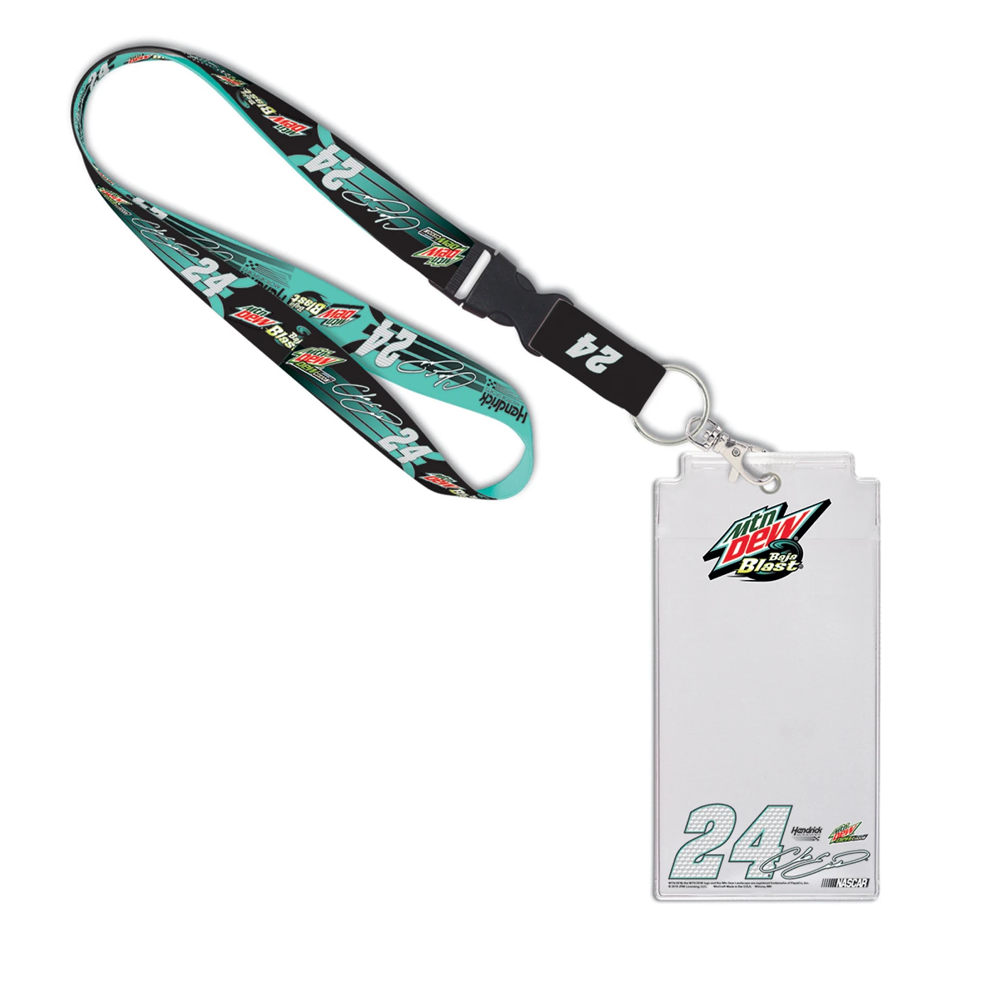 Hendrick Motorsports Chase Elliott #24 Mountain Dew Baja Blast Lanyard/Credential Holder