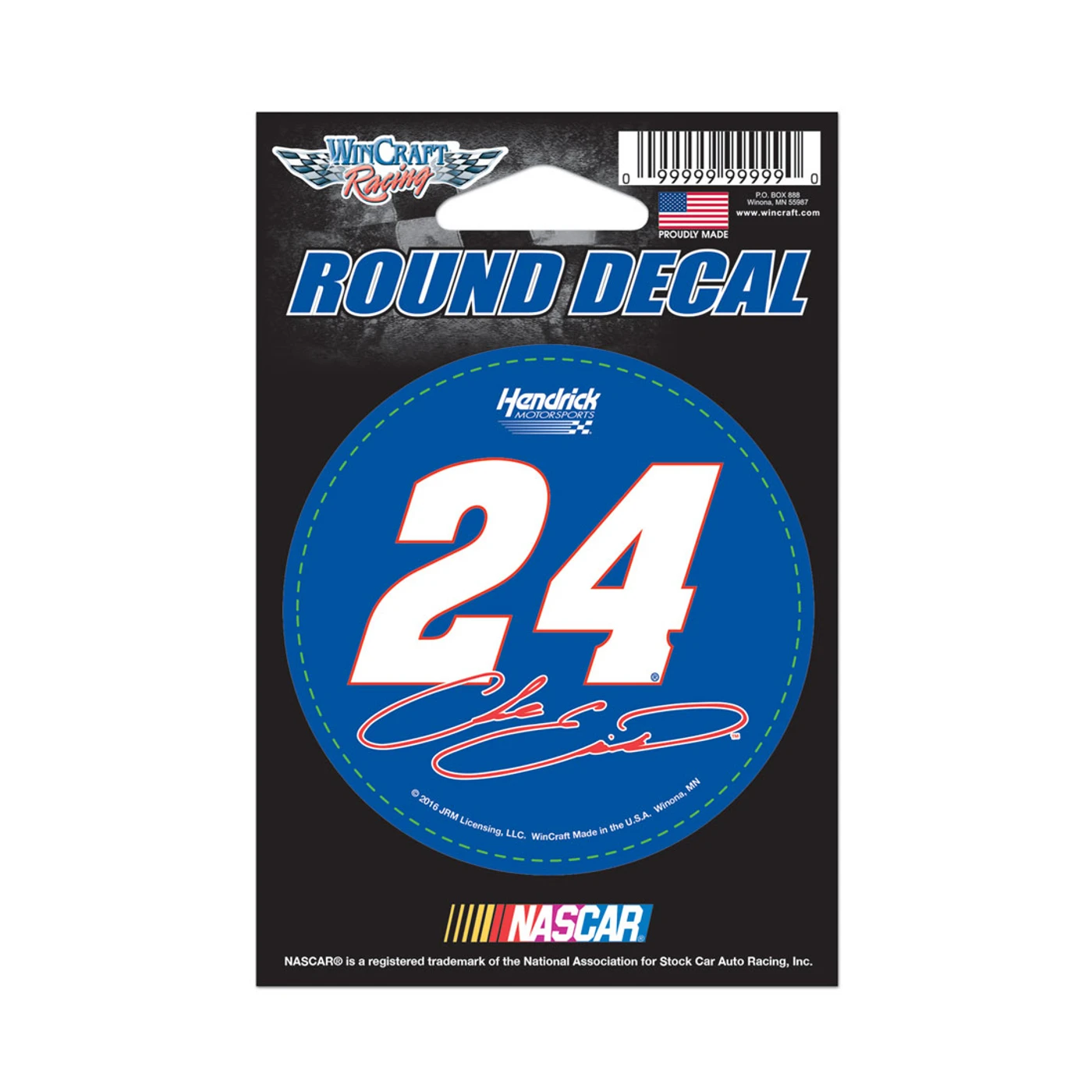 Hendrick Motorsports Chase Elliott #24 Round Vinyl Decal 3" x 3"