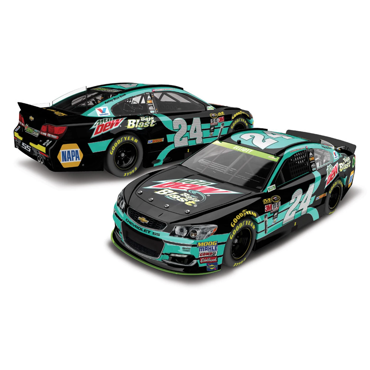 Hendrick Motorsports Chase Elliott #24 2016 Mountain Dew Baja Blast 1:64 Scale Die-Cast