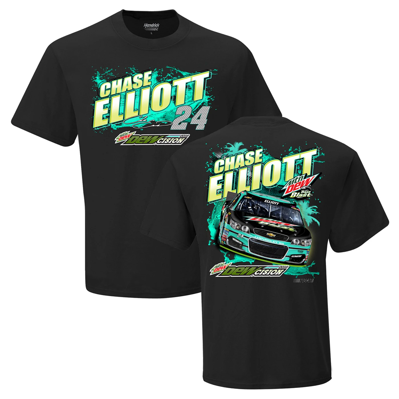 Hendrick Motorsports Chase Elliott #24 Mountain Dew Baja Blast T-Shirt