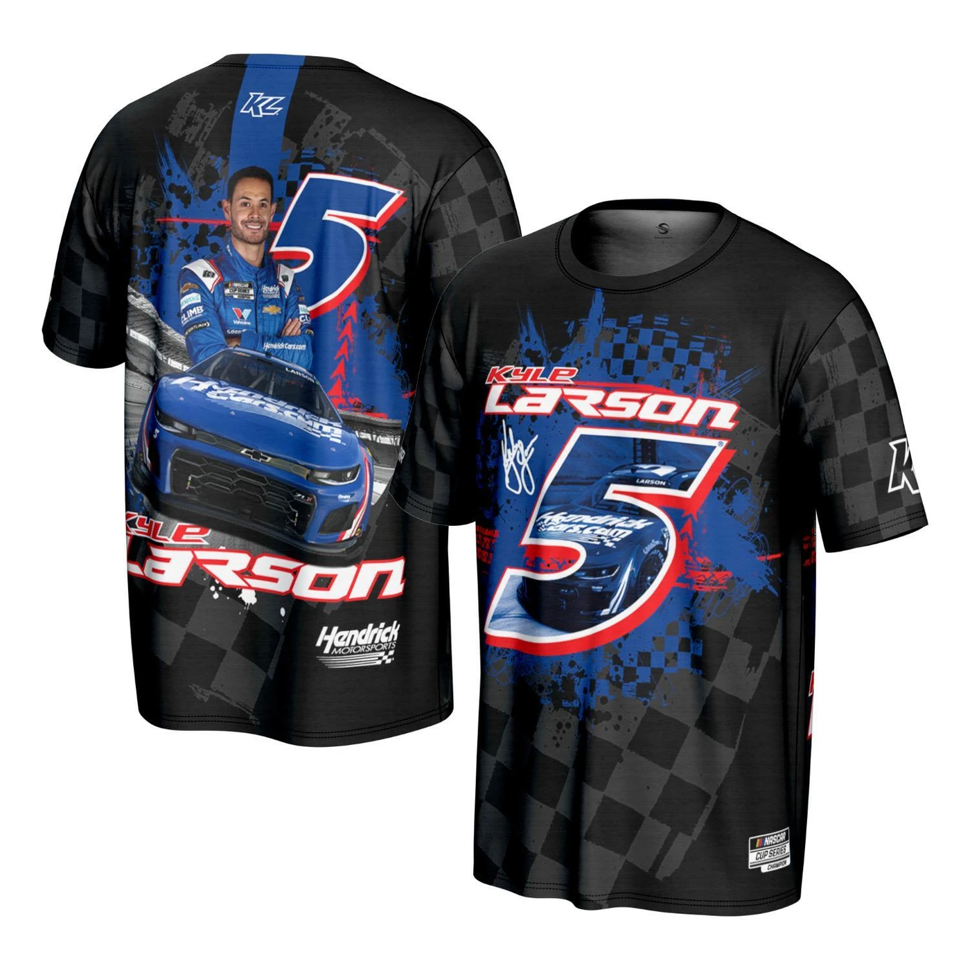 Hendrick Motorsports Kyle Larson #5 HendrickCars.com Sublimated Black T-shirt