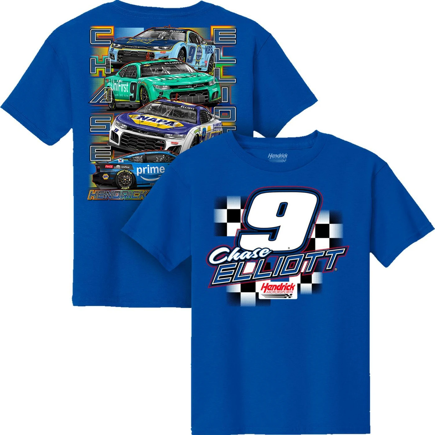 Hendrick Motorsports Chase Elliott #9 Youth Multi Sponsor 4-Car T-shirt