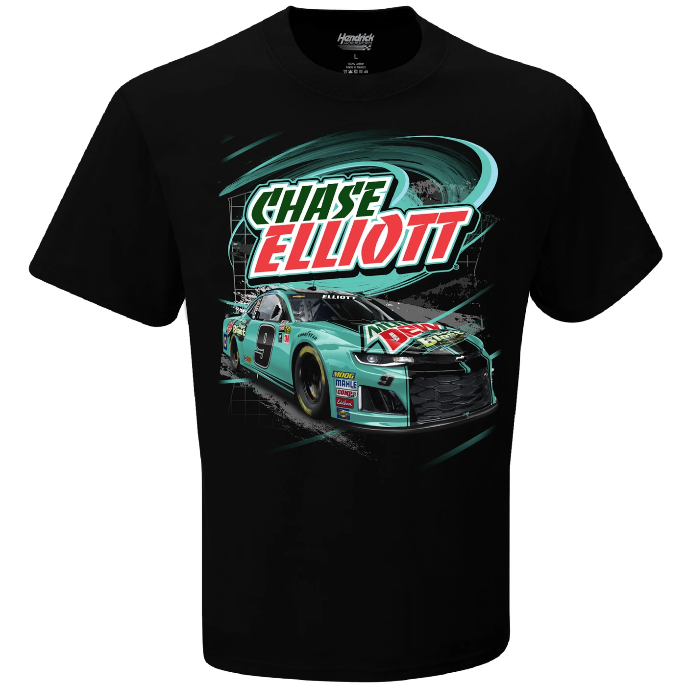 Hendrick Motorsports Chase Elliott #9 2018 NASCAR Mtn Dew Baja Blast T-shirt