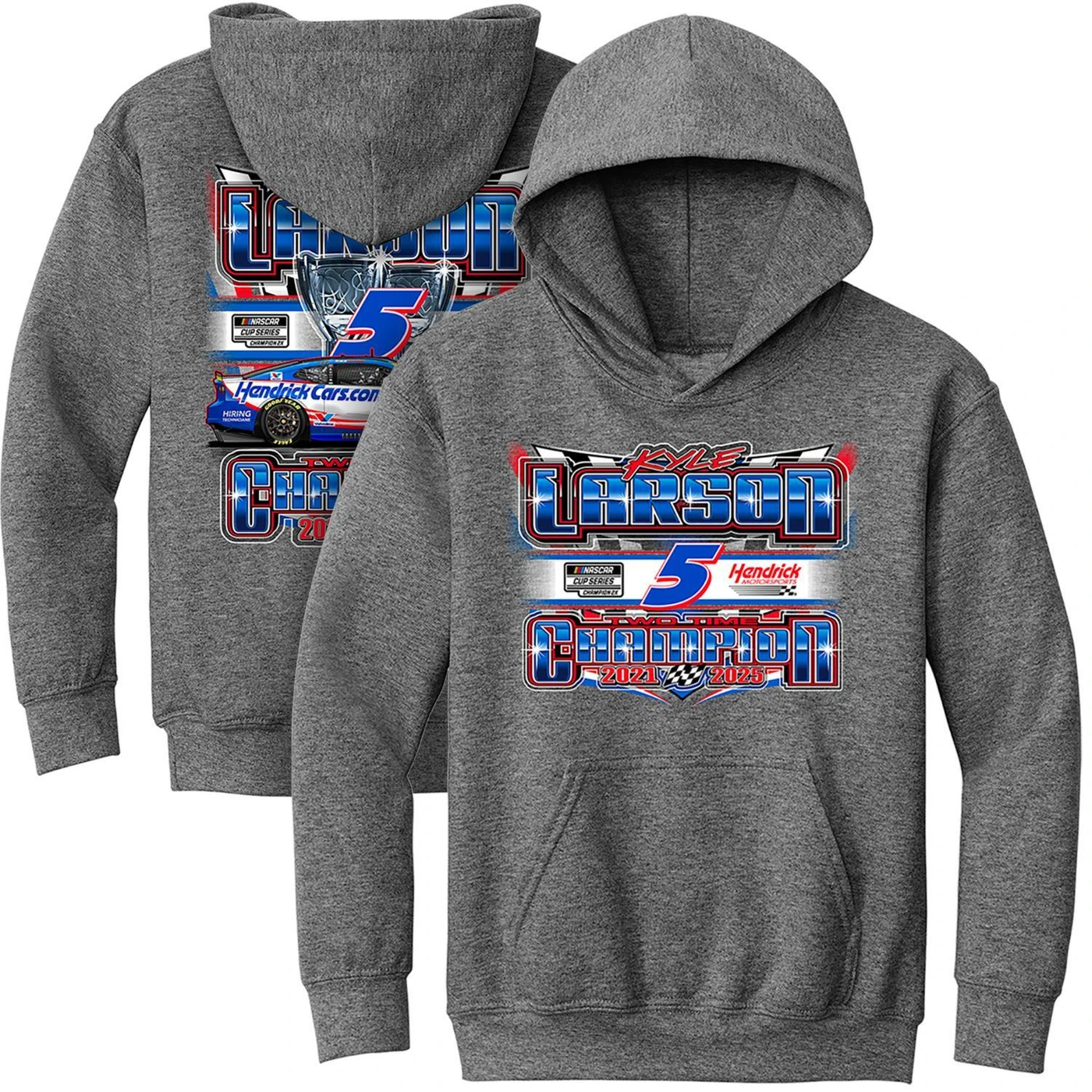 Hendrick Motorsports Kyle Larson #5 2025 NASCAR Two-Time Champion EXCLUSIVE Youth Hoodie
