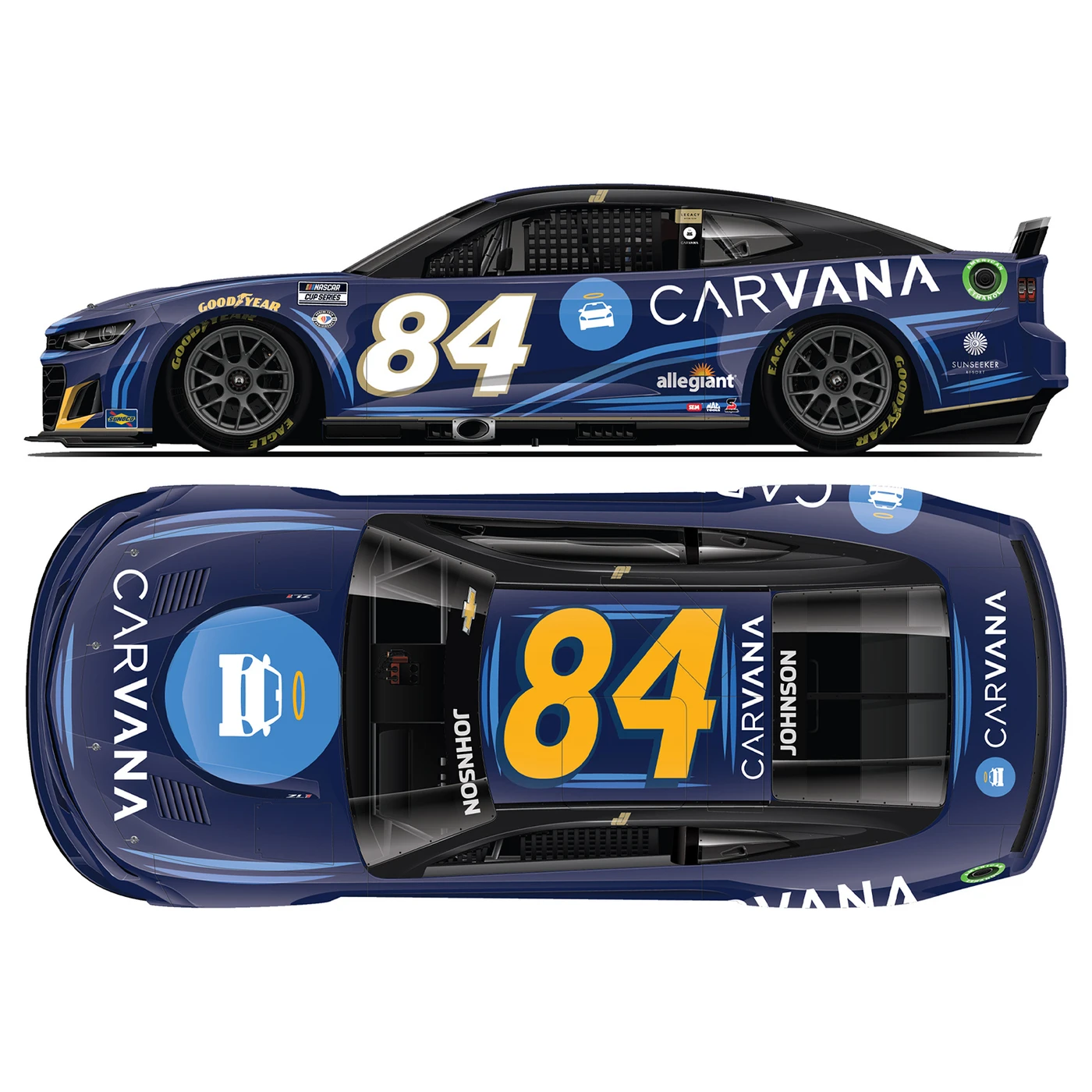 Jimmie Johnson #84 2023 Carvana 1:24 HO Die-Cast