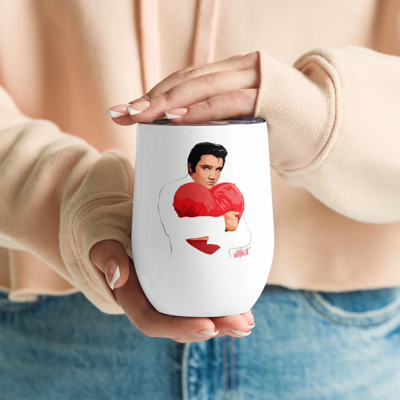 Love, Elvis Presley 12oz Wine Tumbler